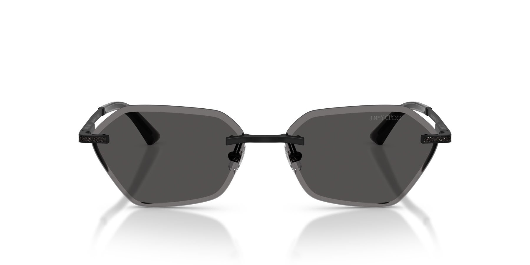 Sunglasses Jimmy Choo JC 4022J (300187) color nero opaco shape irregular lenses grigio scuro