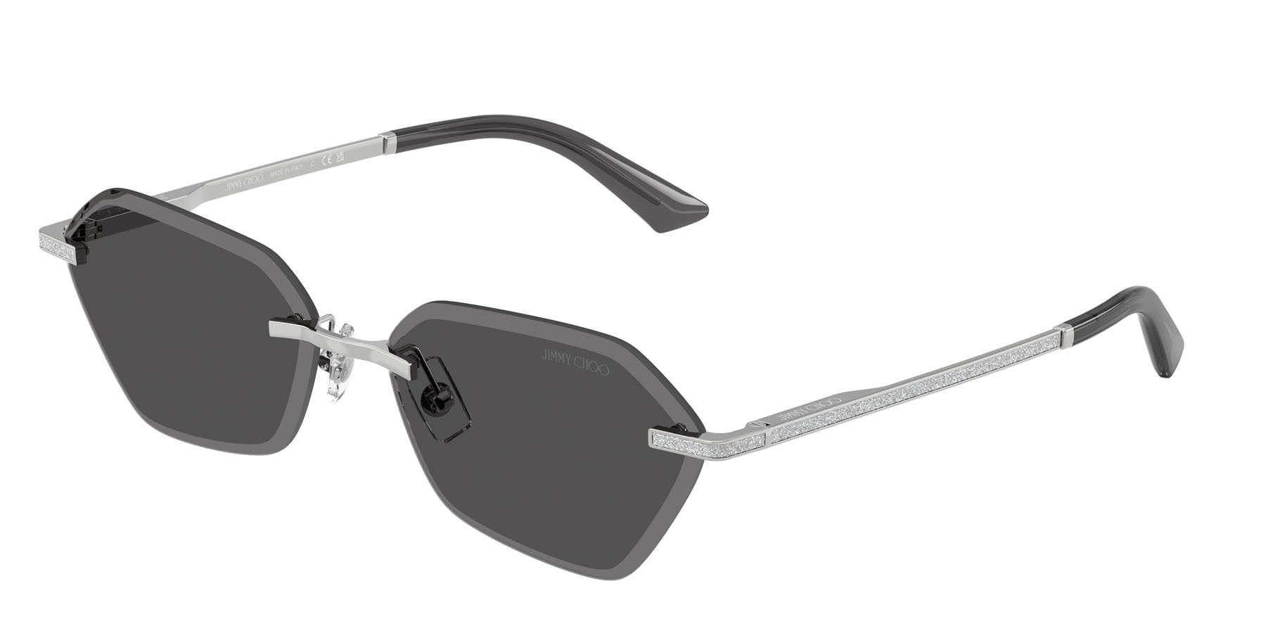 Sunglasses Jimmy Choo JC 4022J (300287) color argento shape irregular lenses grigio scuro