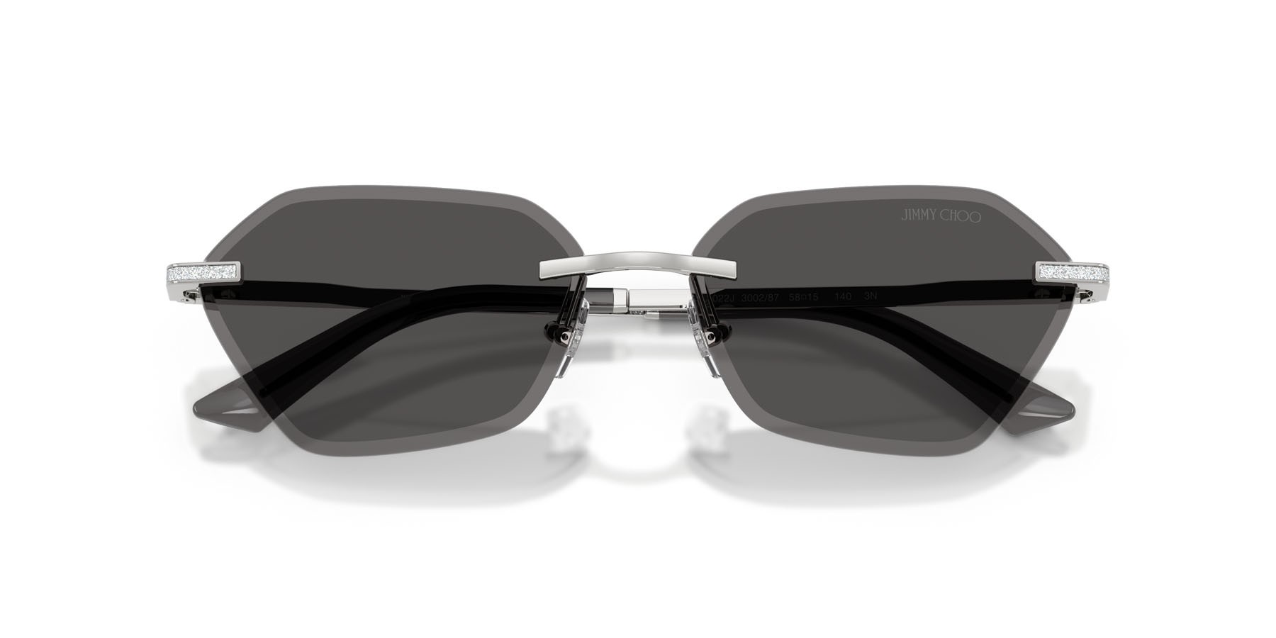 Sunglasses Jimmy Choo JC 4022J (300287) color argento shape irregular lenses grigio scuro