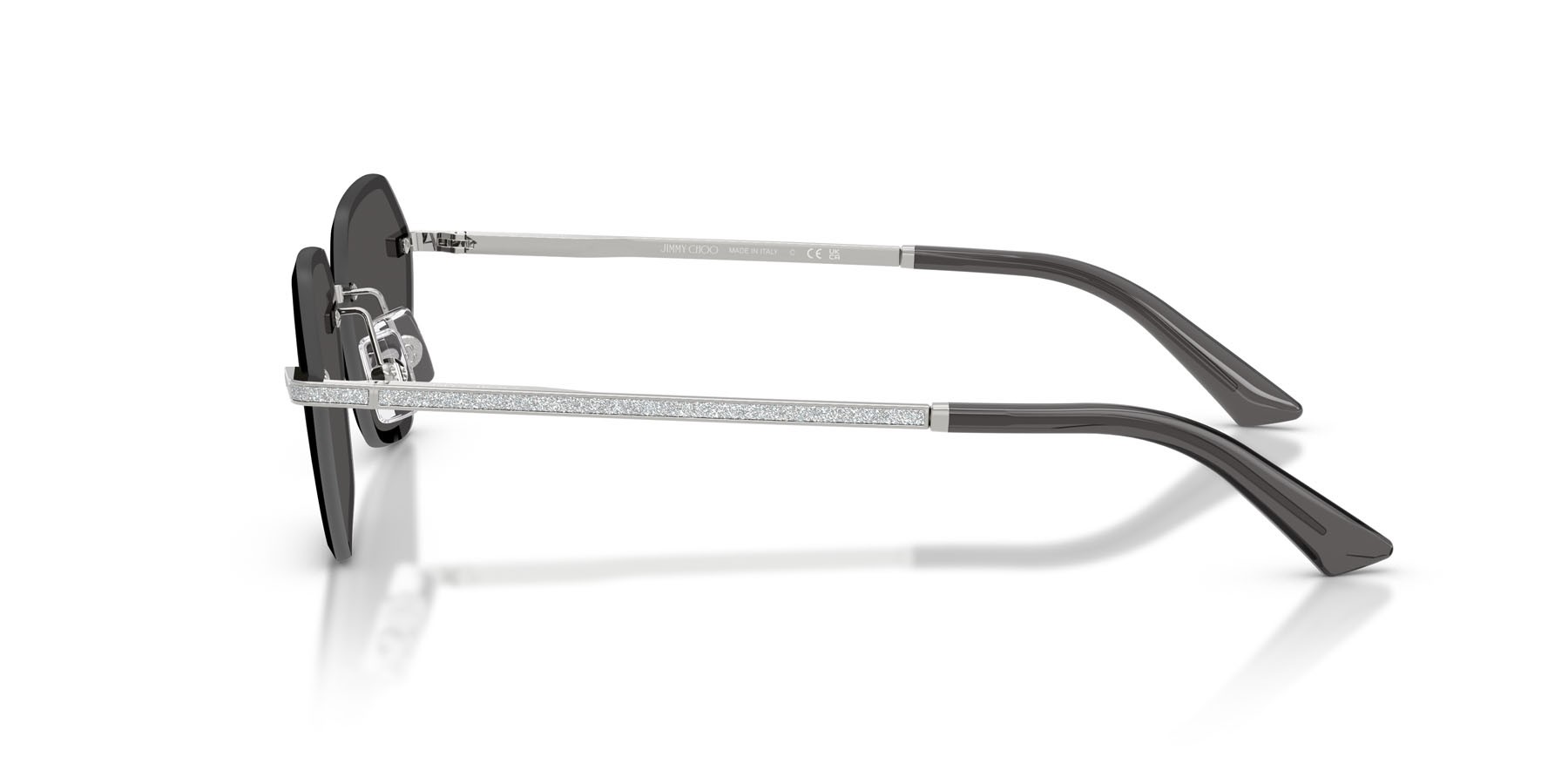 Sunglasses Jimmy Choo JC 4022J (300287) color argento shape irregular lenses grigio scuro