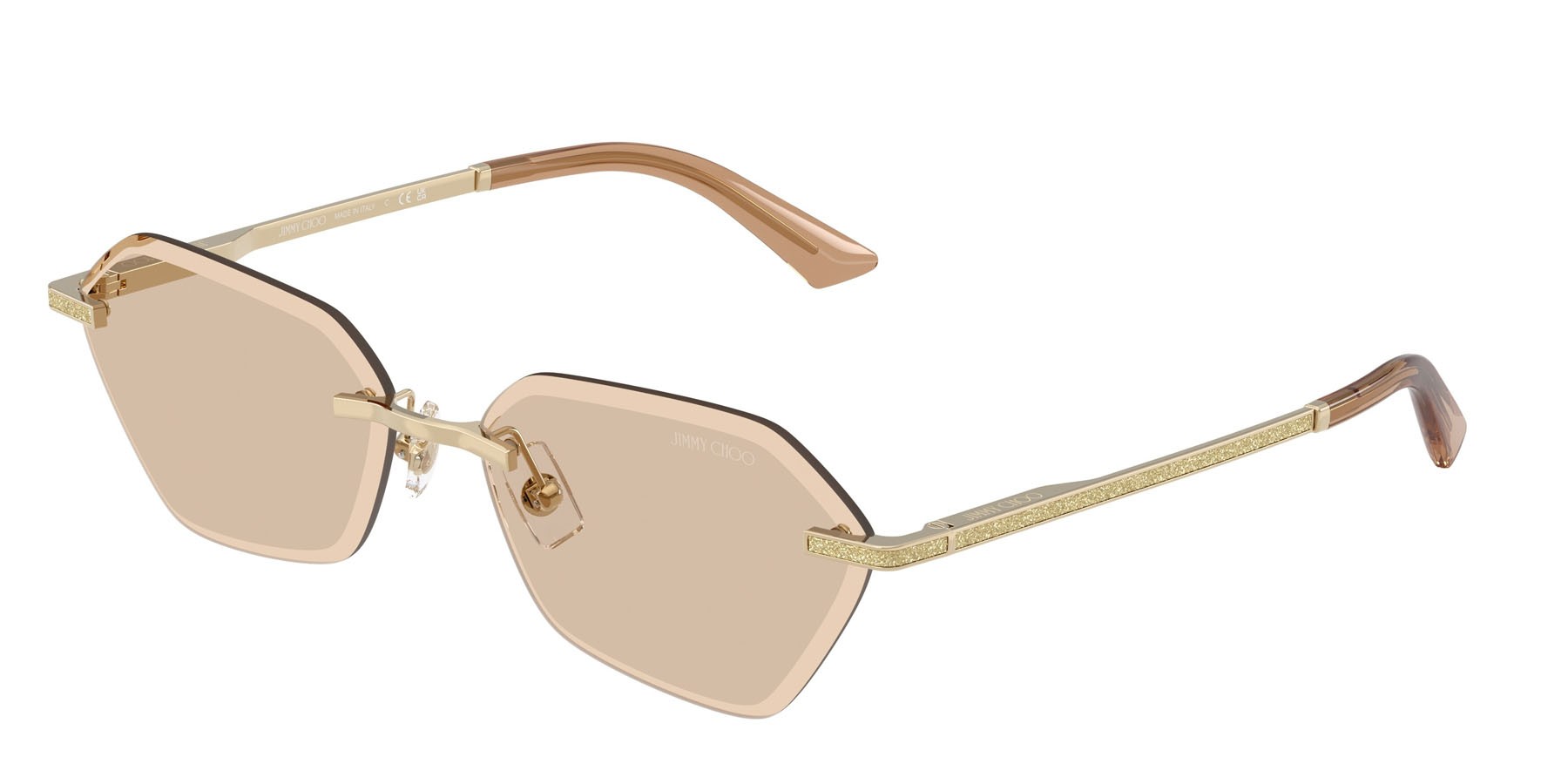 Occhiali da sole Jimmy Choo JC 4022J (300693) colore oro pallido forma irregolare lenti marrone chiaro