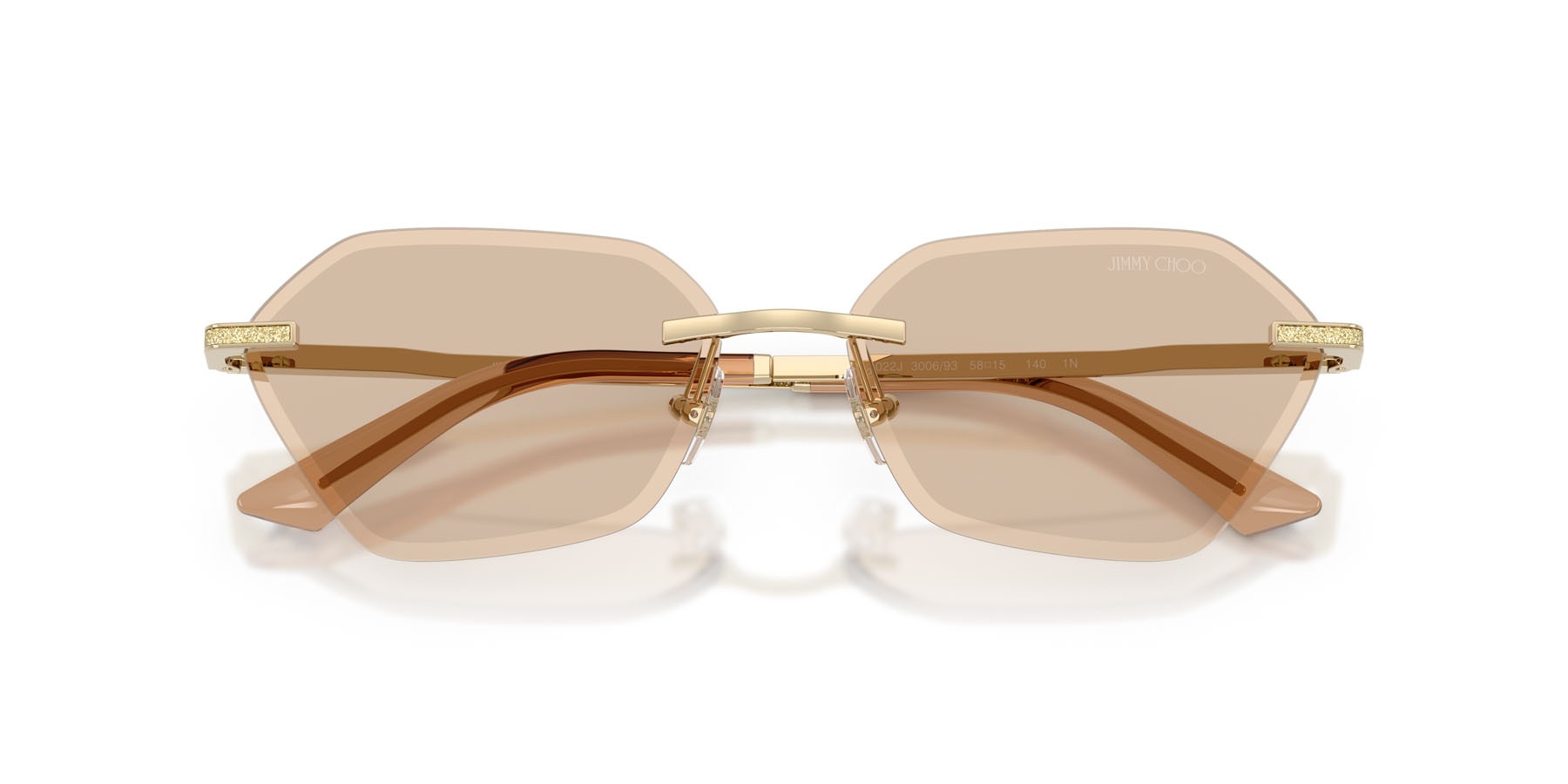 Occhiali da sole Jimmy Choo JC 4022J (300693) colore oro pallido forma irregolare lenti marrone chiaro
