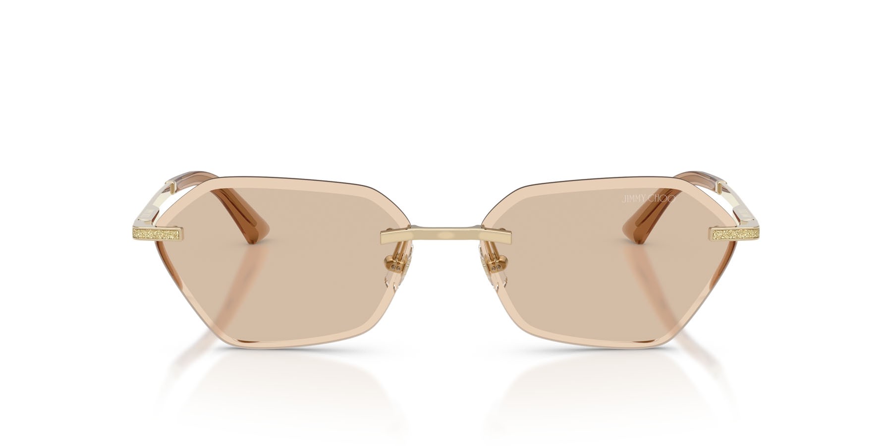 Occhiali da sole Jimmy Choo JC 4022J (300693) colore oro pallido forma irregolare lenti marrone chiaro