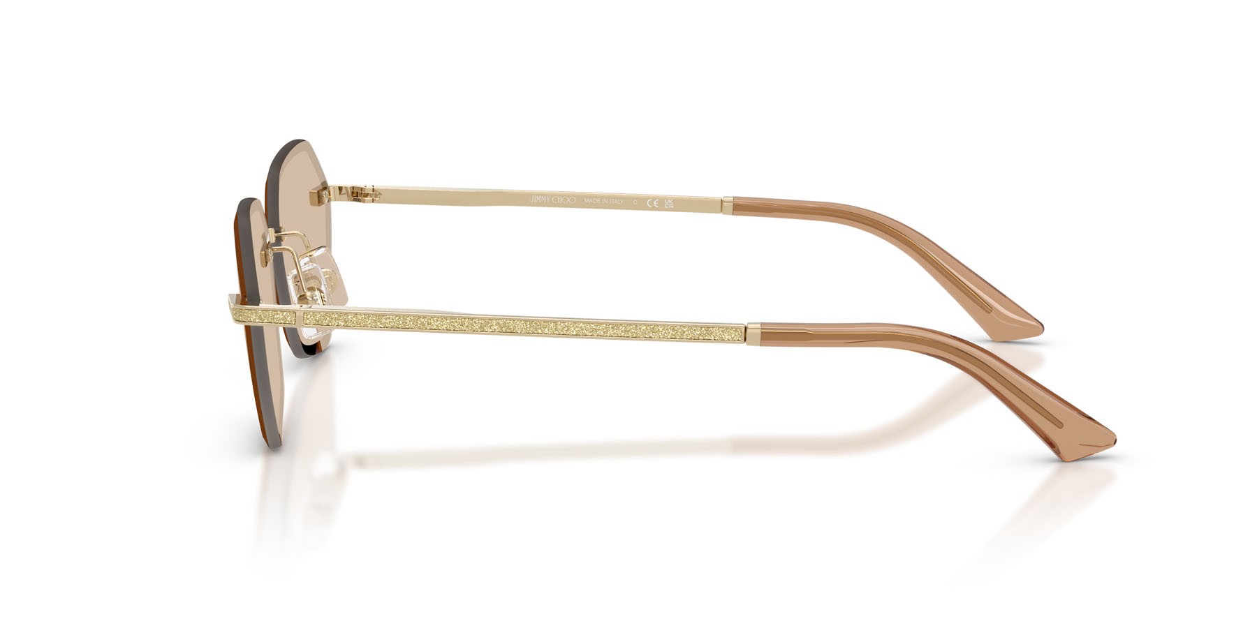 Occhiali da sole Jimmy Choo JC 4022J (300693) colore oro pallido forma irregolare lenti marrone chiaro