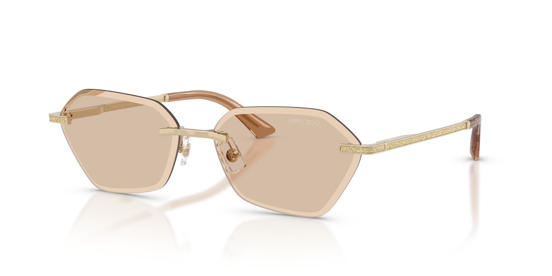 Occhiali da sole Jimmy Choo JC 4022J (300693) colore oro pallido forma irregolare lenti marrone chiaro