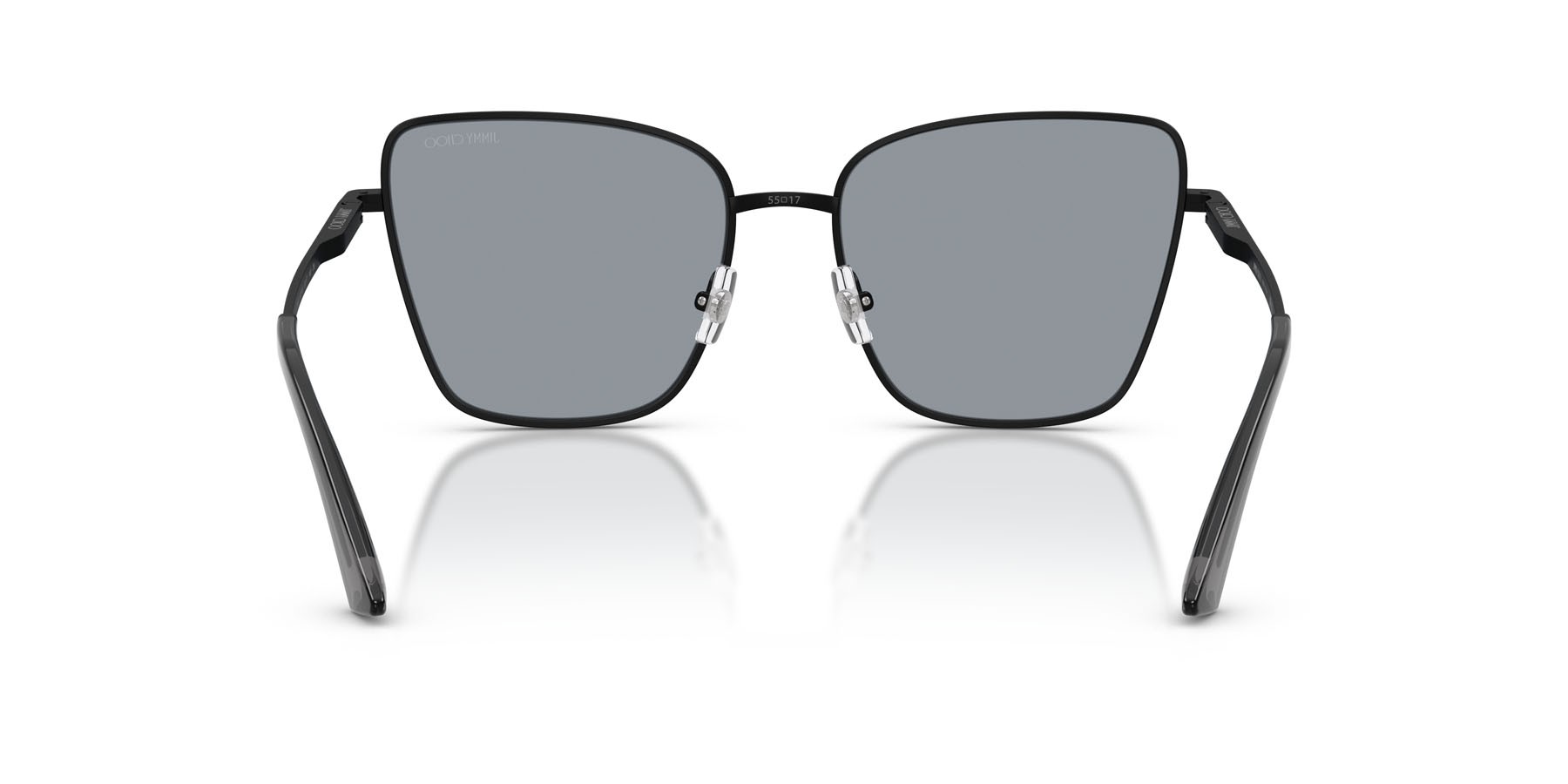 Occhiali da sole Jimmy Choo JC 4023J (30014R) colore nero opaco forma quadrato lenti grigio scuro glitter