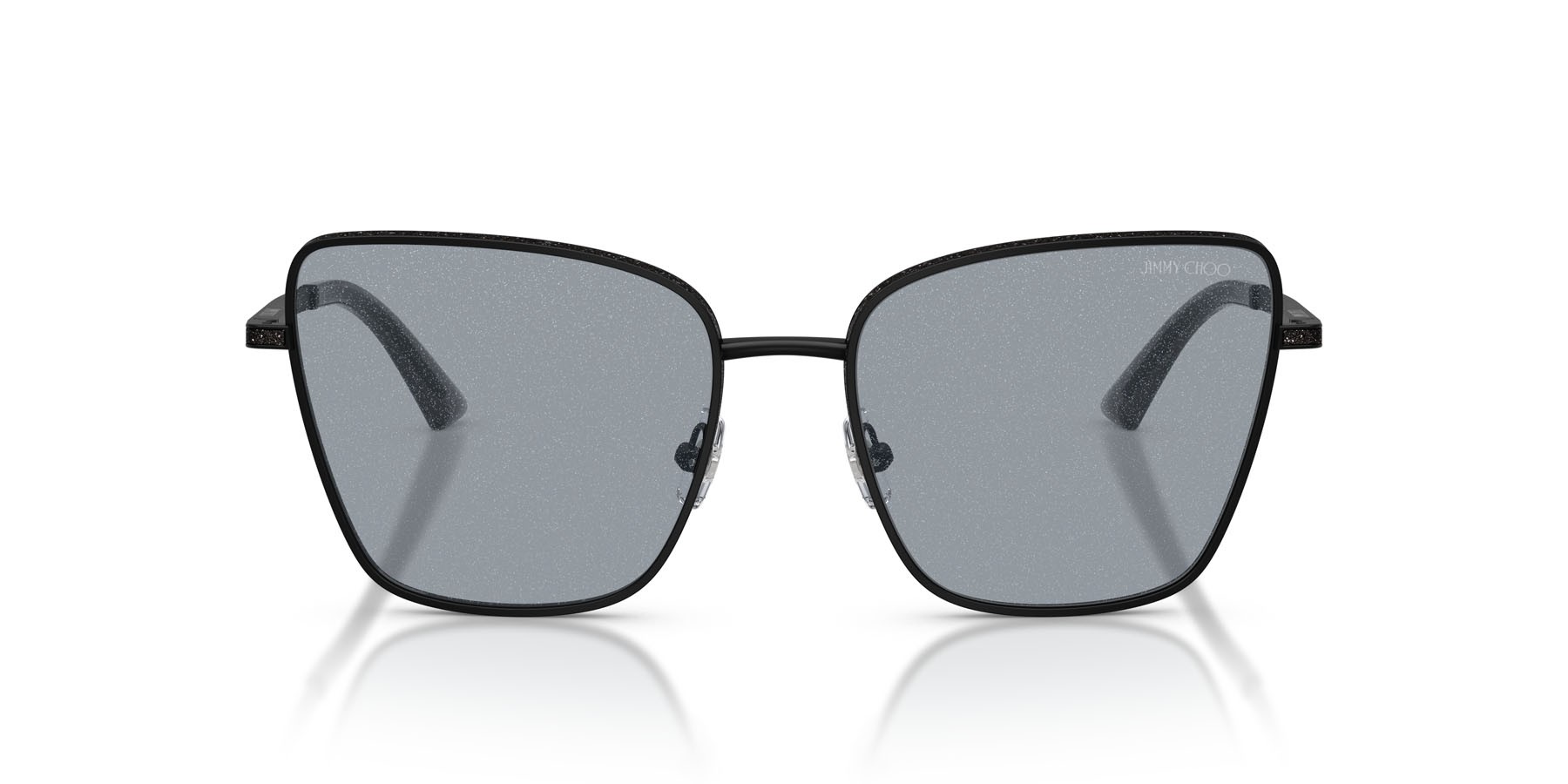 Occhiali da sole Jimmy Choo JC 4023J (30014R) colore nero opaco forma quadrato lenti grigio scuro glitter