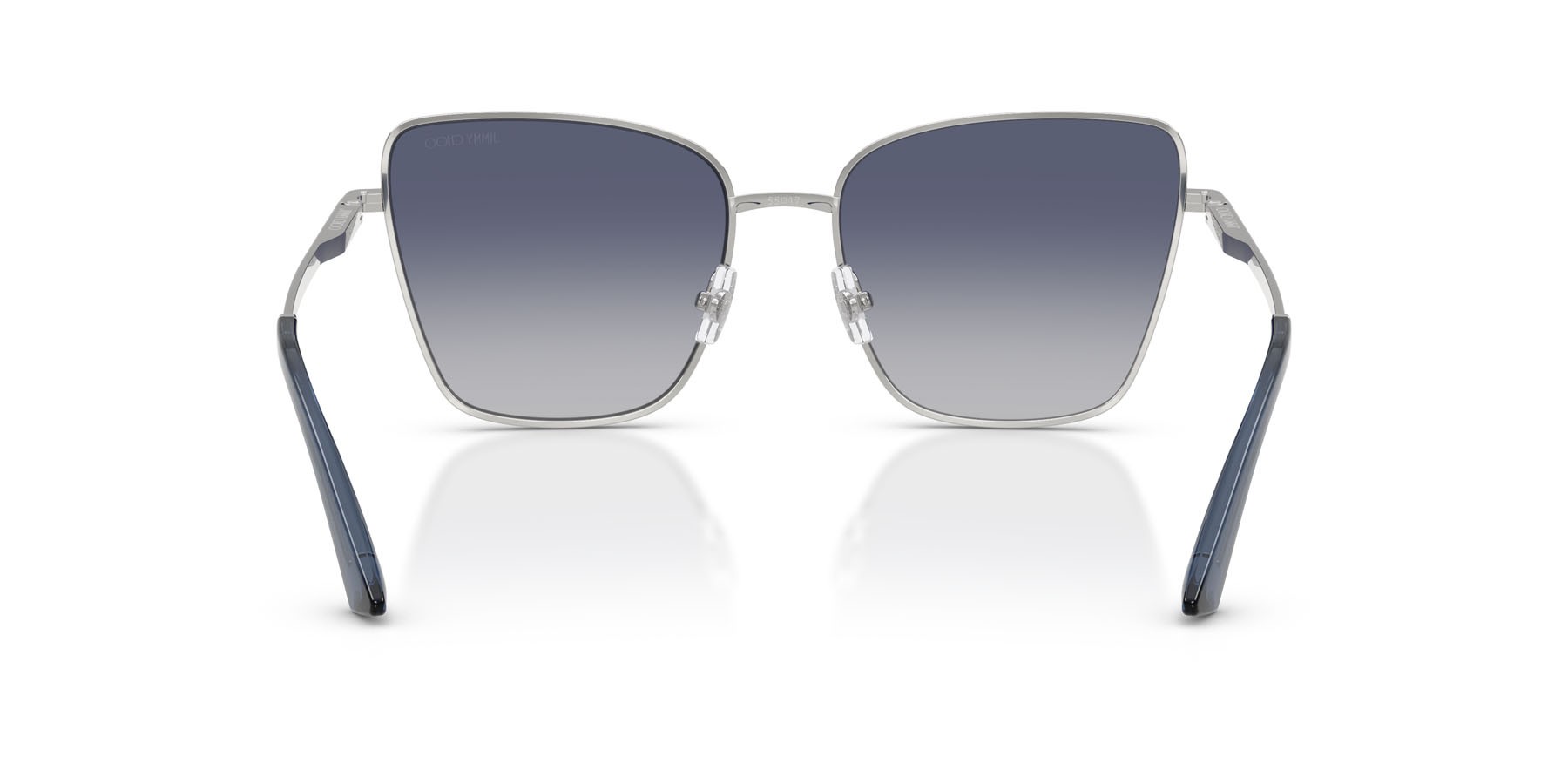 Occhiali da sole Jimmy Choo JC 4023J (30024L) colore argento forma quadrato lenti blu sfumato