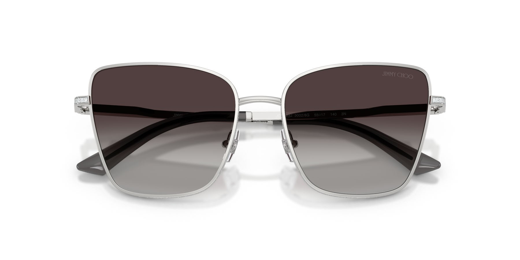 Occhiali da sole Jimmy Choo JC 4023J (30028G) colore argento forma quadrato lenti grigio sfumato