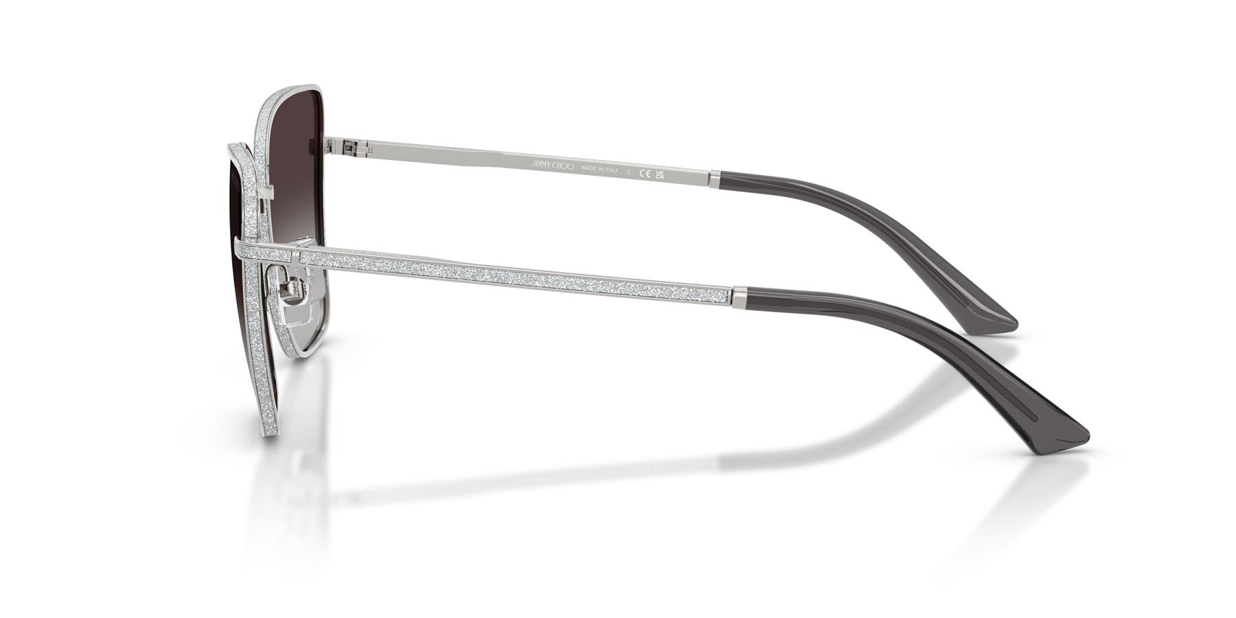 Occhiali da sole Jimmy Choo JC 4023J (30028G) colore argento forma quadrato lenti grigio sfumato