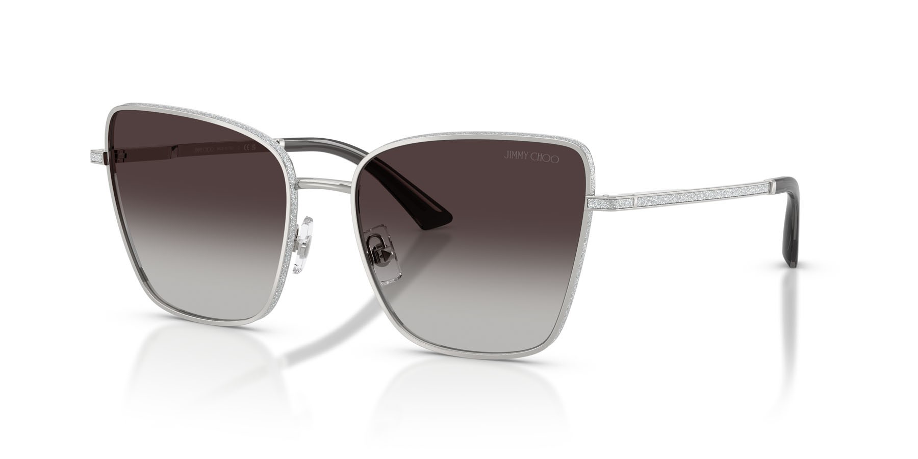 Occhiali da sole Jimmy Choo JC 4023J (30028G) colore argento forma quadrato lenti grigio sfumato