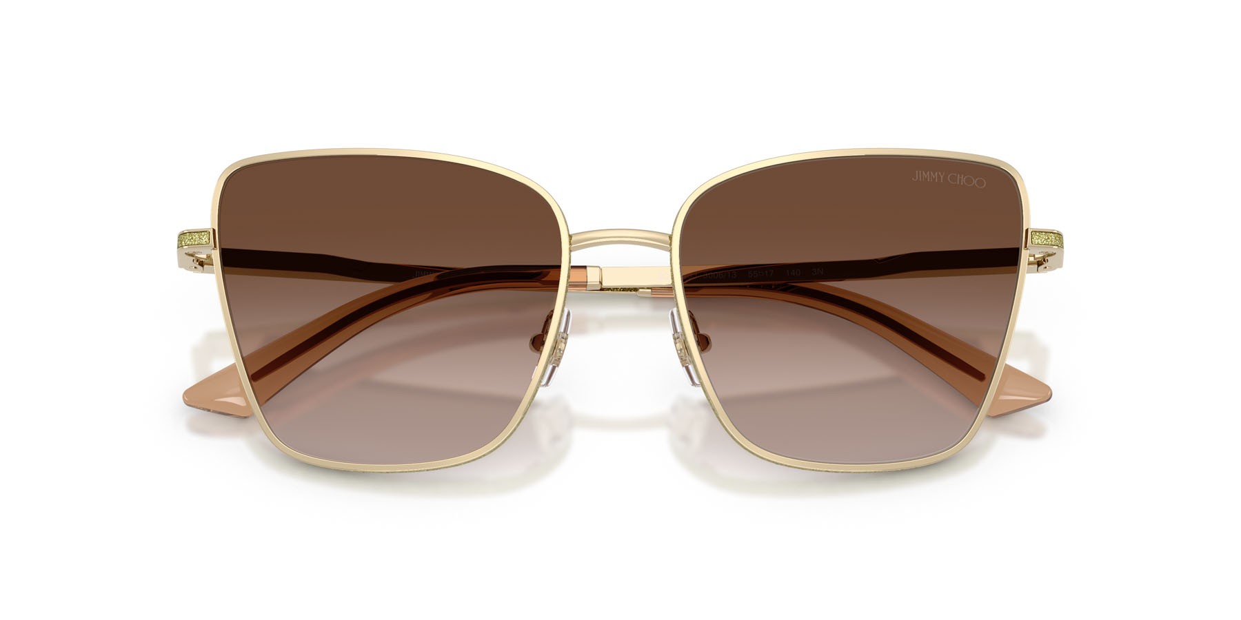 Occhiali da sole Jimmy Choo JC 4023J (300613) colore oro pallido forma quadrato lenti marrone sfumato