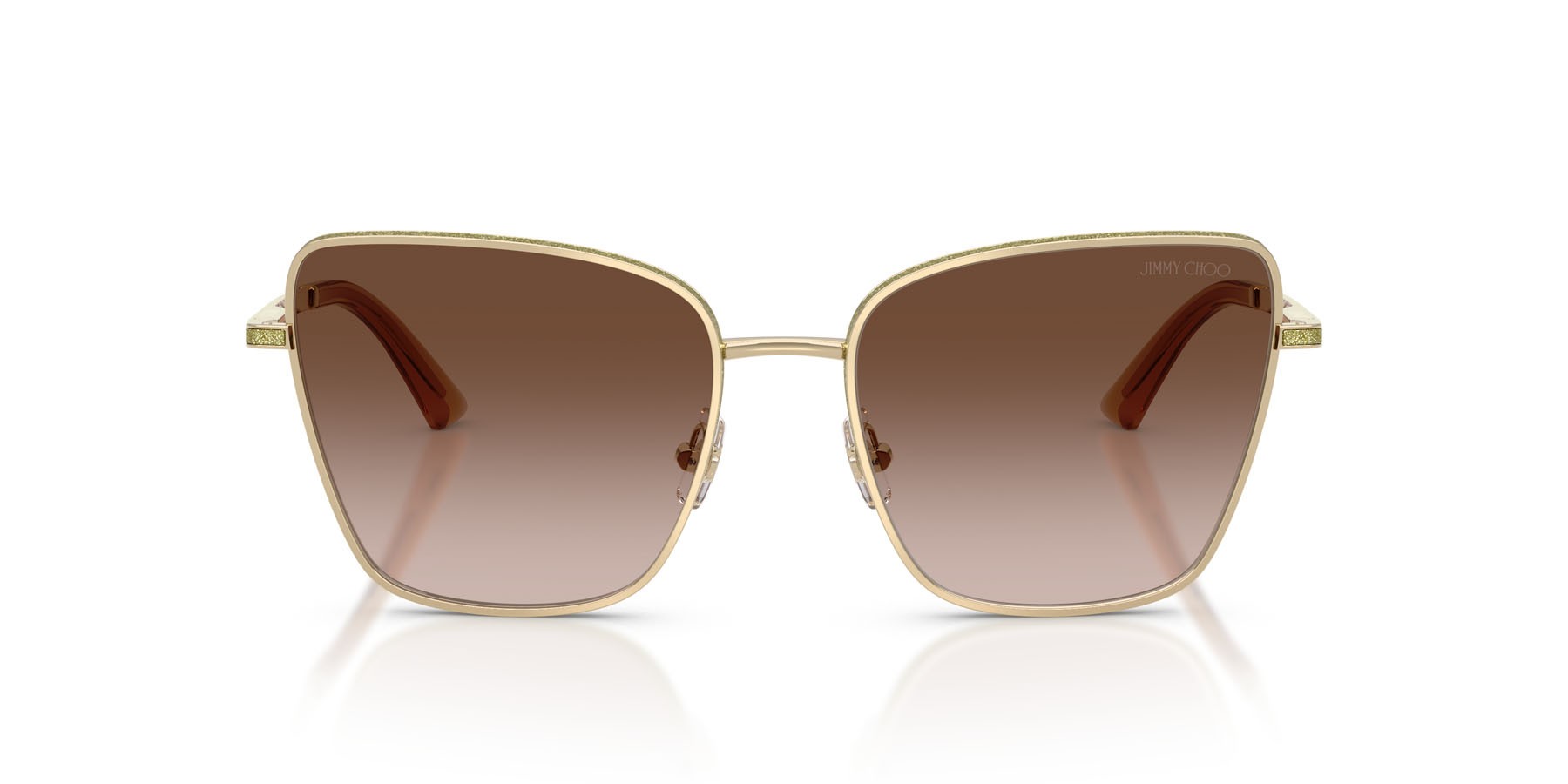 Occhiali da sole Jimmy Choo JC 4023J (300613) colore oro pallido forma quadrato lenti marrone sfumato