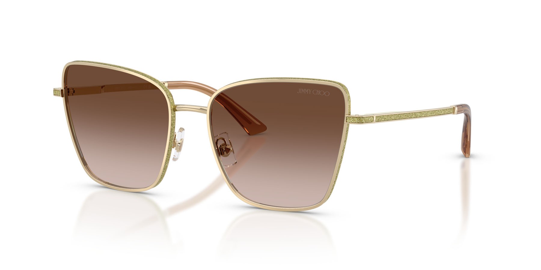 Occhiali da sole Jimmy Choo JC 4023J (300613) colore oro pallido forma quadrato lenti marrone sfumato