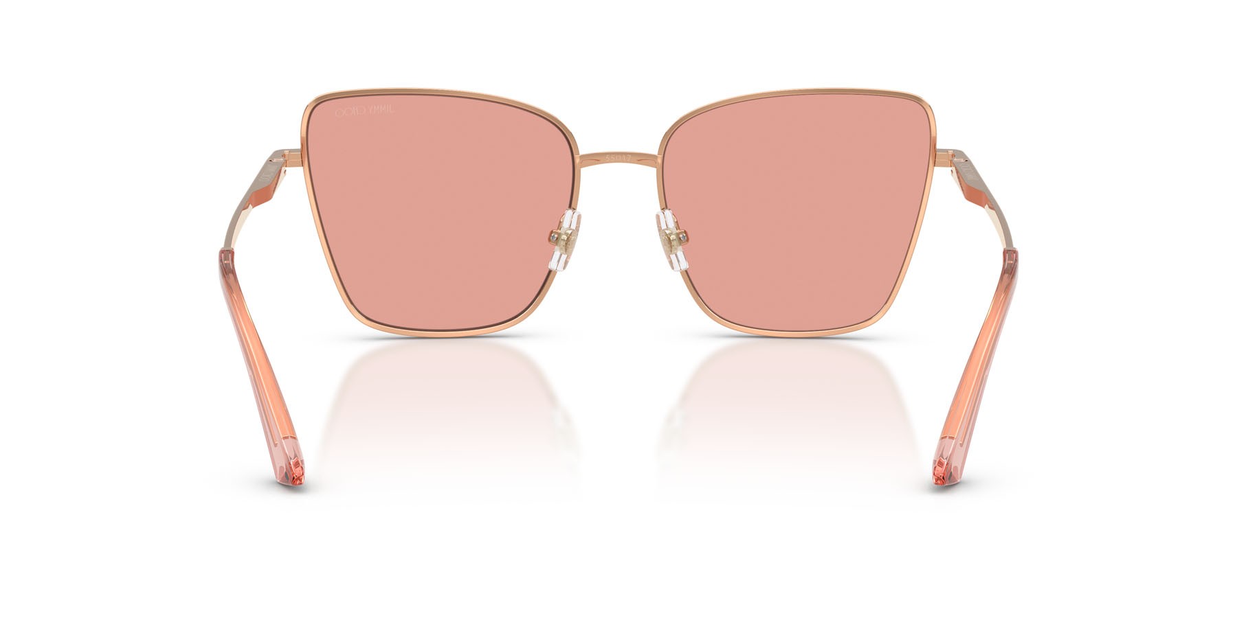 Occhiali da sole Jimmy Choo JC 4023J (30087R) colore oro rose forma quadrato lenti rosa glitter