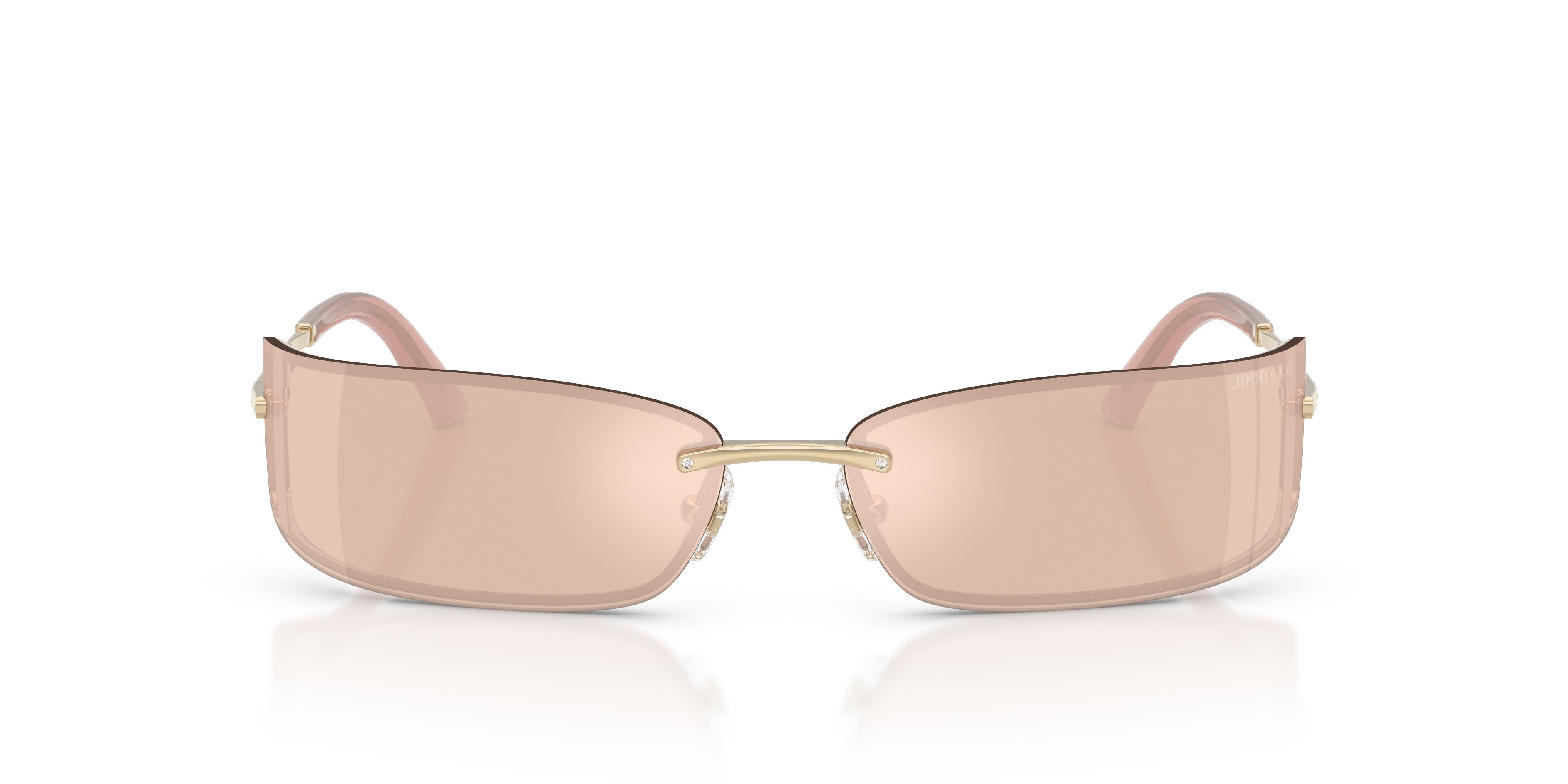 Occhiali da sole Jimmy Choo JC 4024B (3006AK) colore oro pallido forma rettangolare lenti specchiata rosa