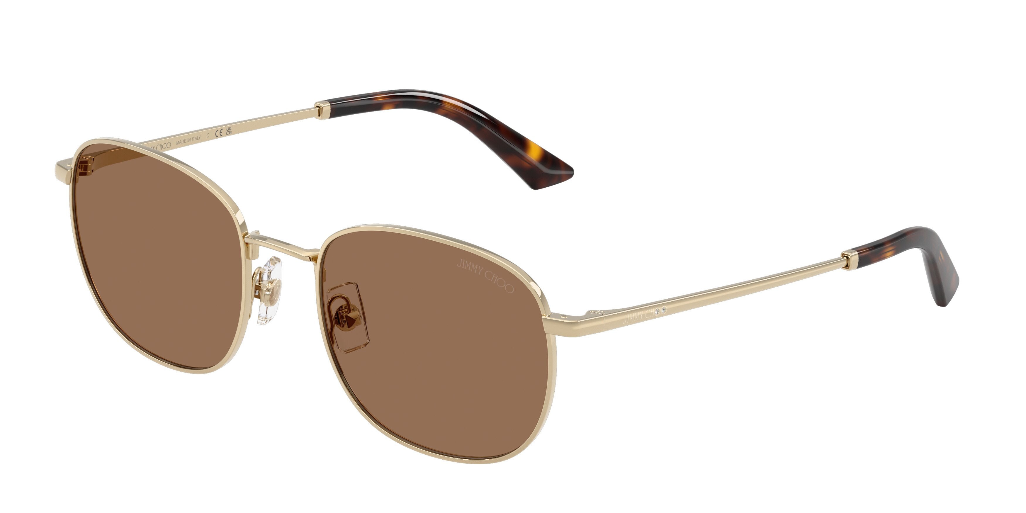 Occhiali da sole Jimmy Choo JC 4025B (300673) colore oro pallido forma pantos lenti marrone scuro