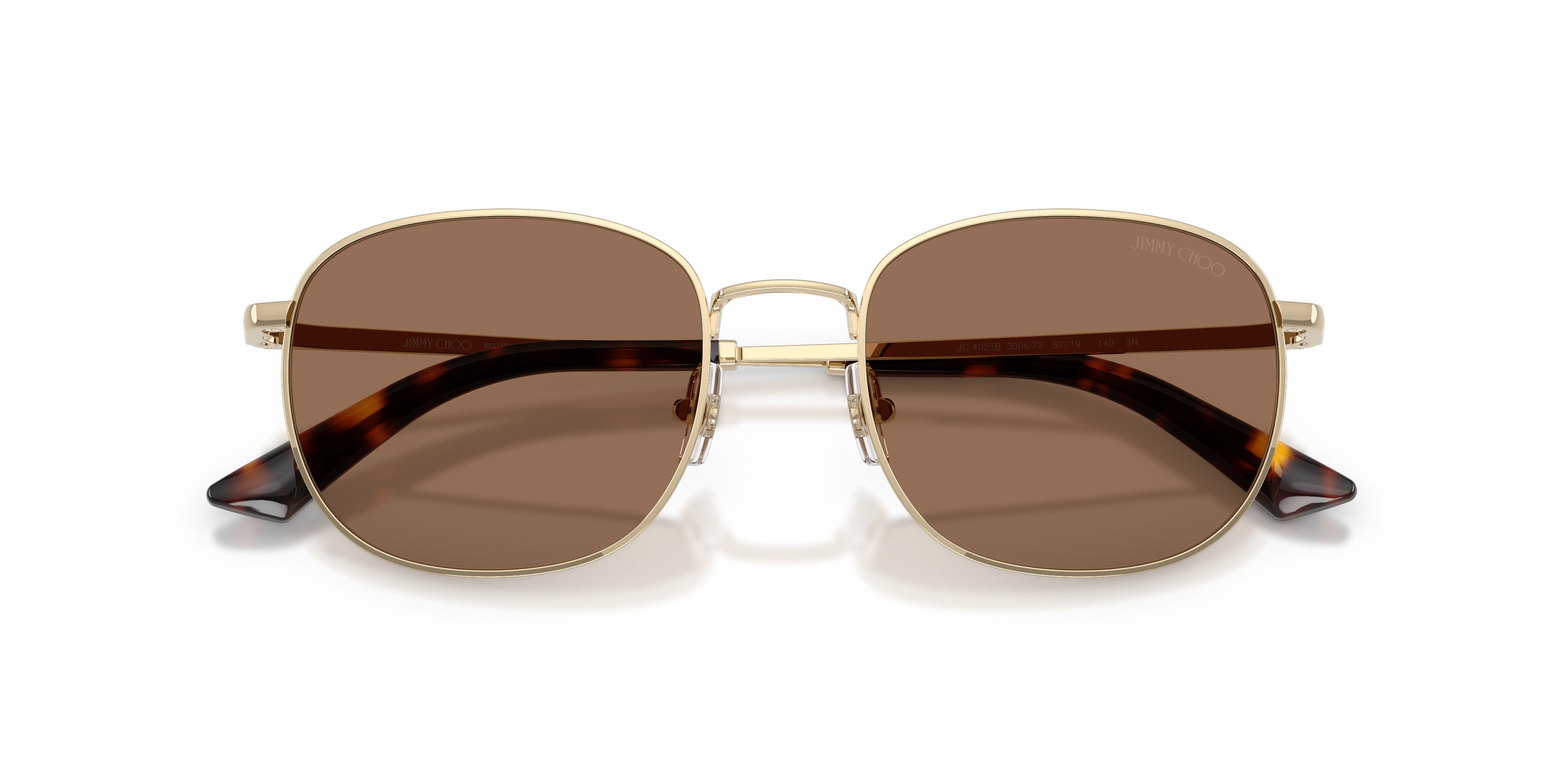Occhiali da sole Jimmy Choo JC 4025B (300673) colore oro pallido forma pantos lenti marrone scuro