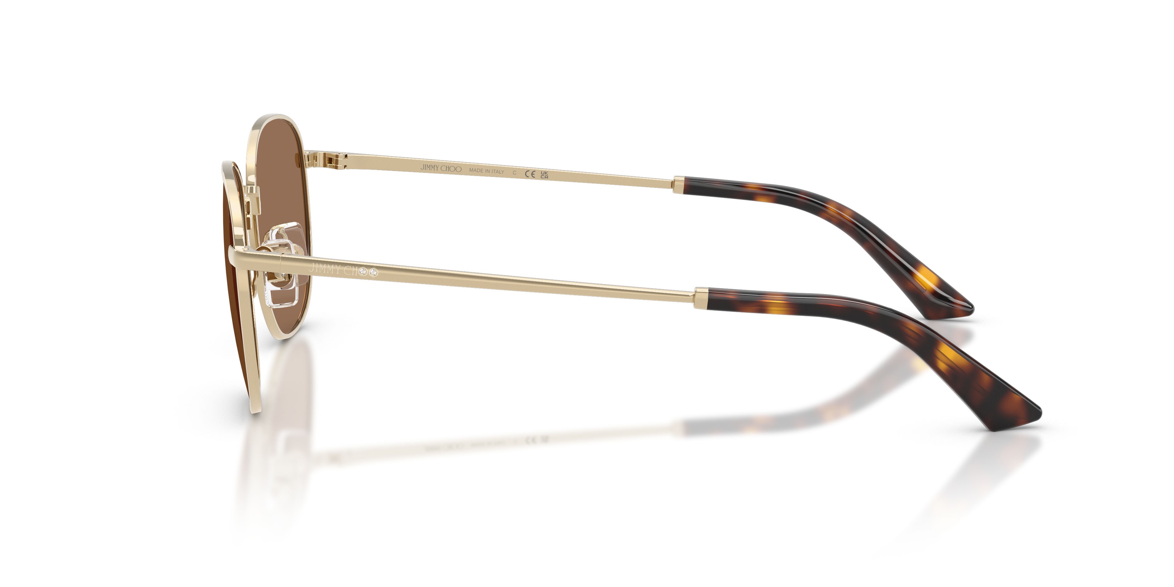 Occhiali da sole Jimmy Choo JC 4025B (300673) colore oro pallido forma pantos lenti marrone scuro