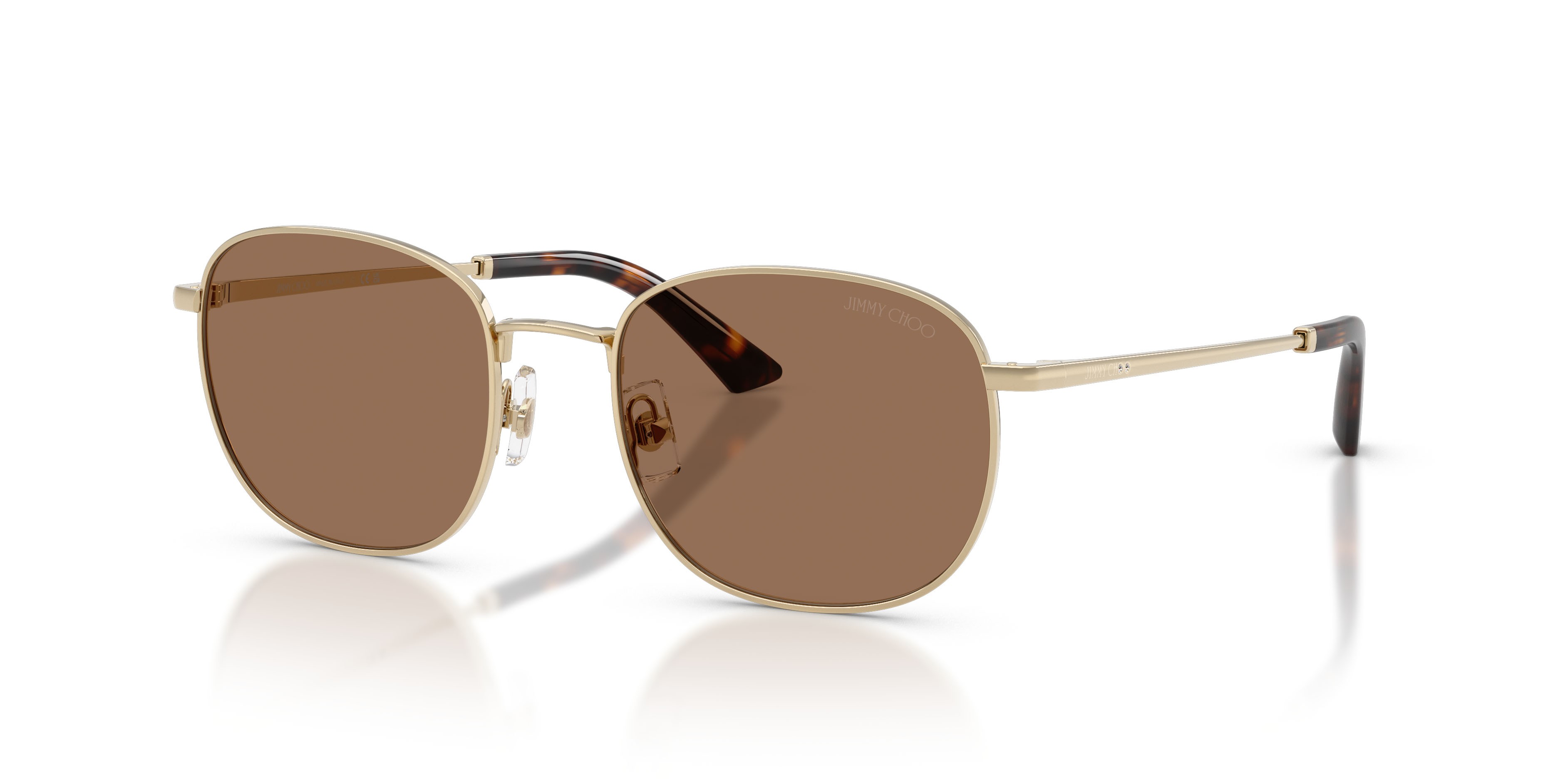 Occhiali da sole Jimmy Choo JC 4025B (300673) colore oro pallido forma pantos lenti marrone scuro