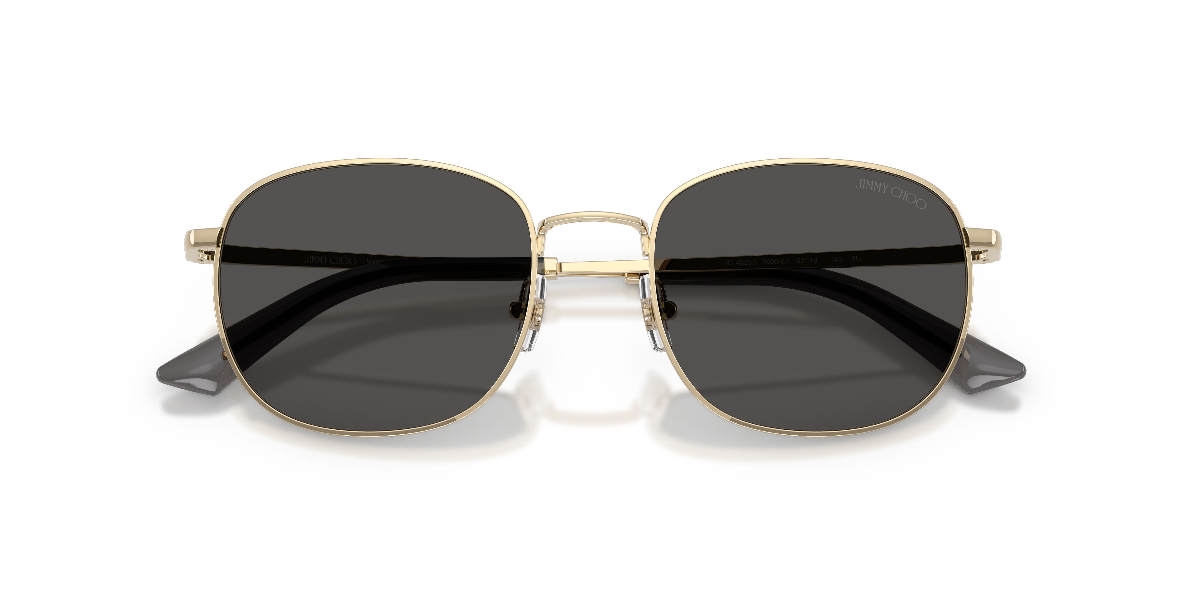 Sunglasses Jimmy Choo JC 4025B (300687) color oro pallido shape pantos lenses grigio scuro
