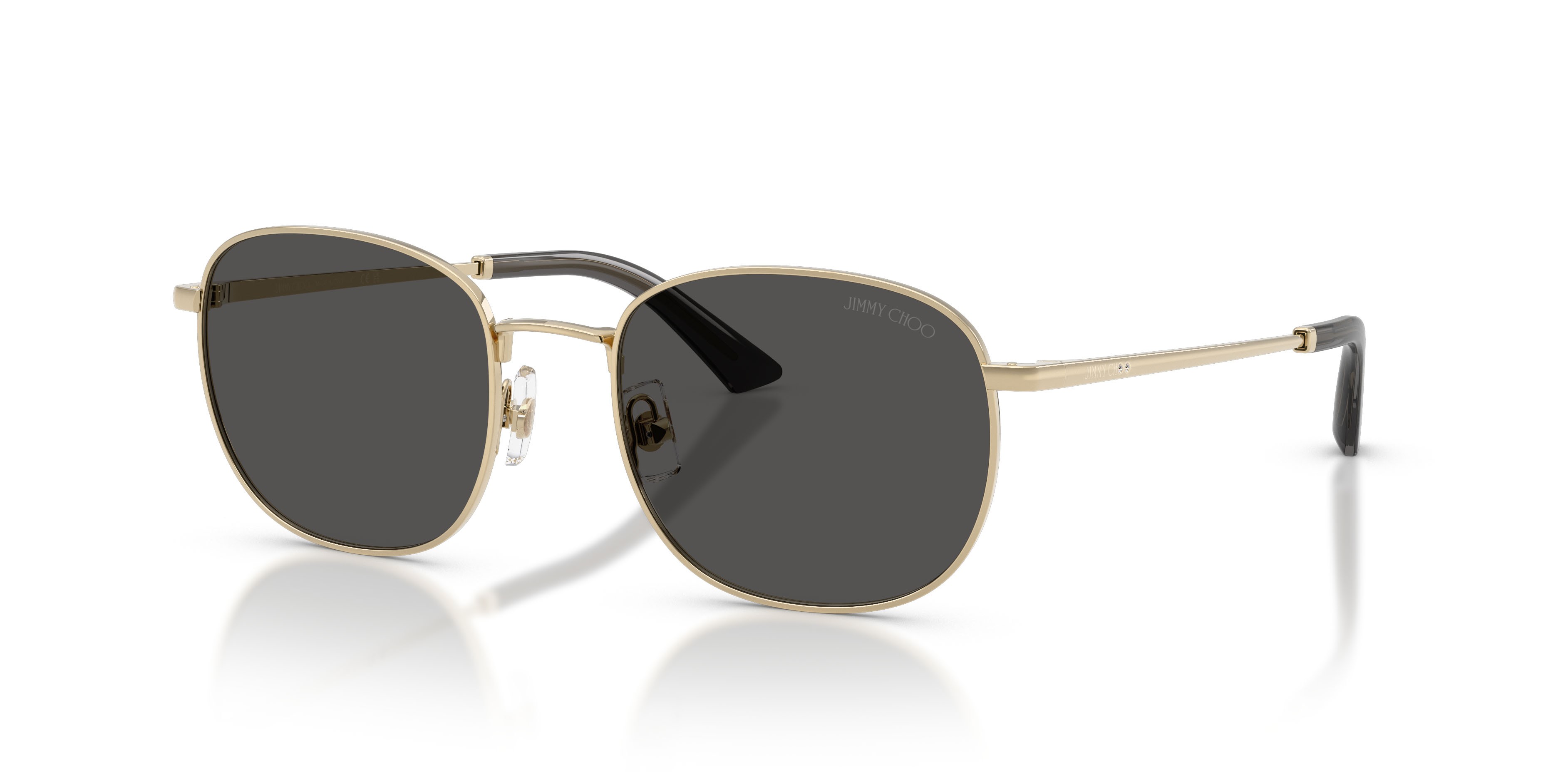 Sunglasses Jimmy Choo JC 4025B (300687) color oro pallido shape pantos lenses grigio scuro