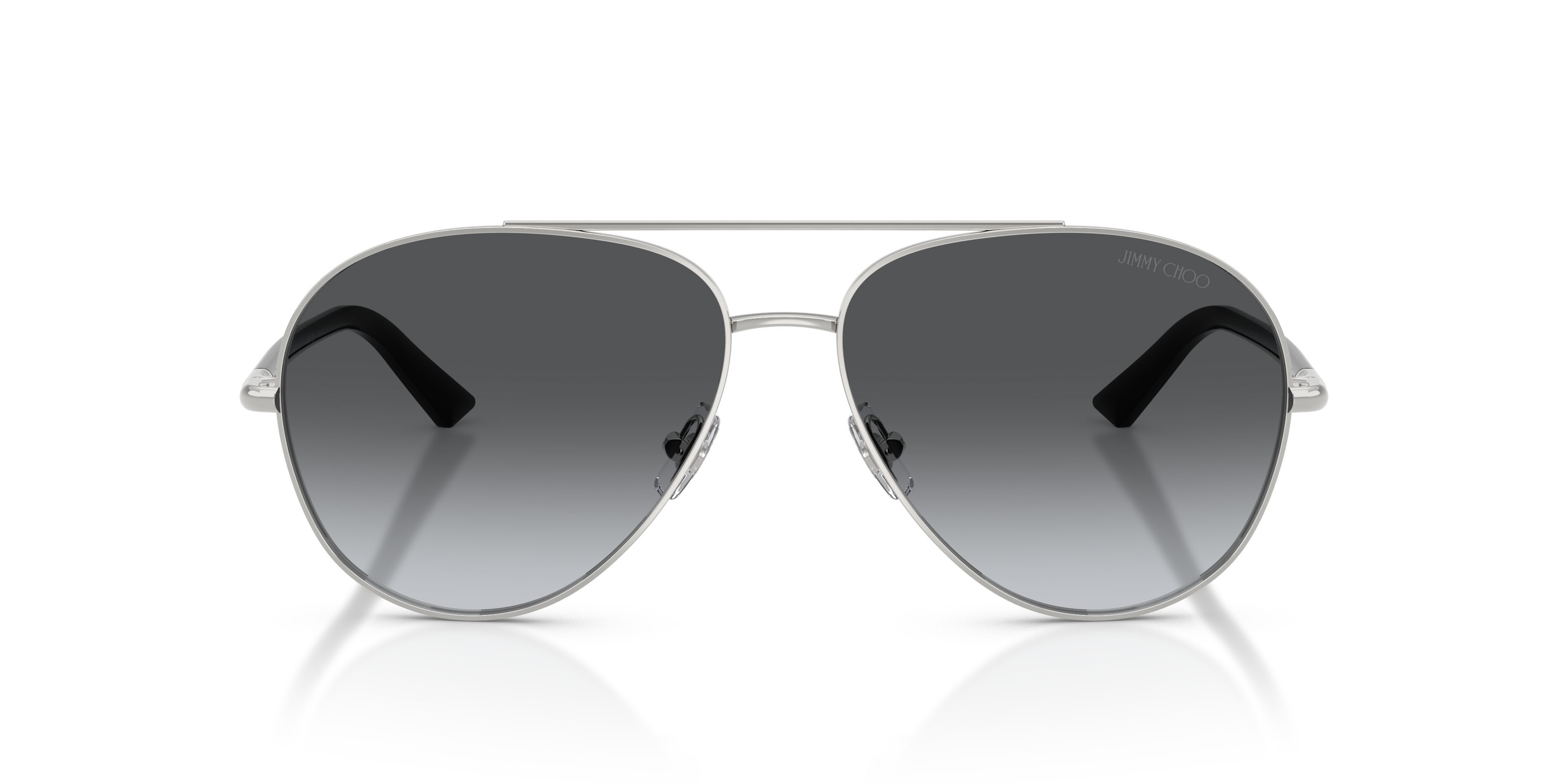 Occhiali da sole Jimmy Choo JC 4026 (3002T3) colore argento forma aviator lenti polar grigia sfumata