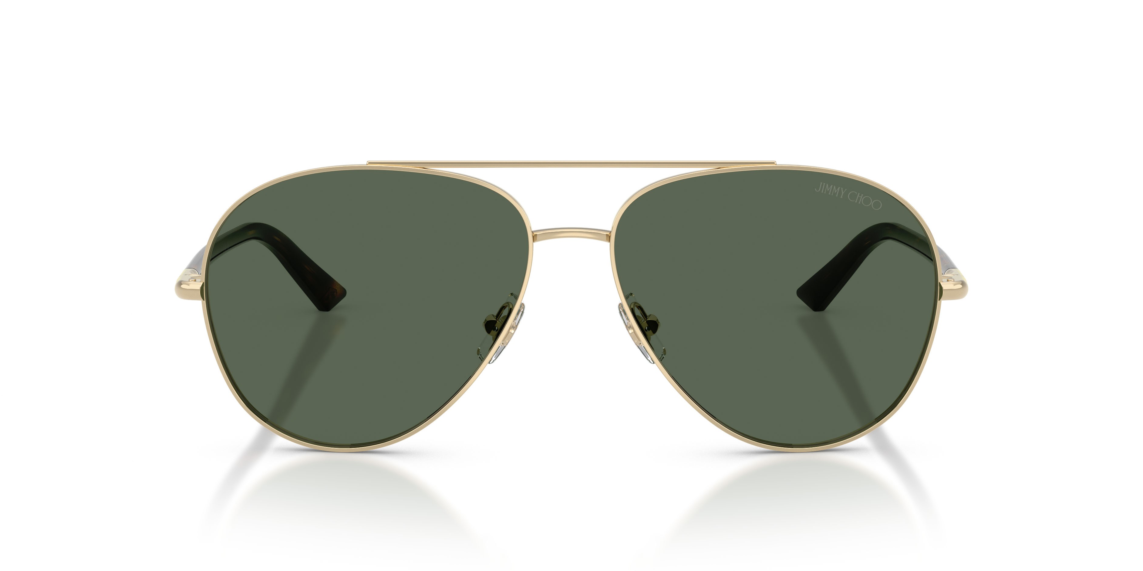 Sunglasses Jimmy Choo JC 4026 (300671) color oro pallido shape aviator lenses verde scuro