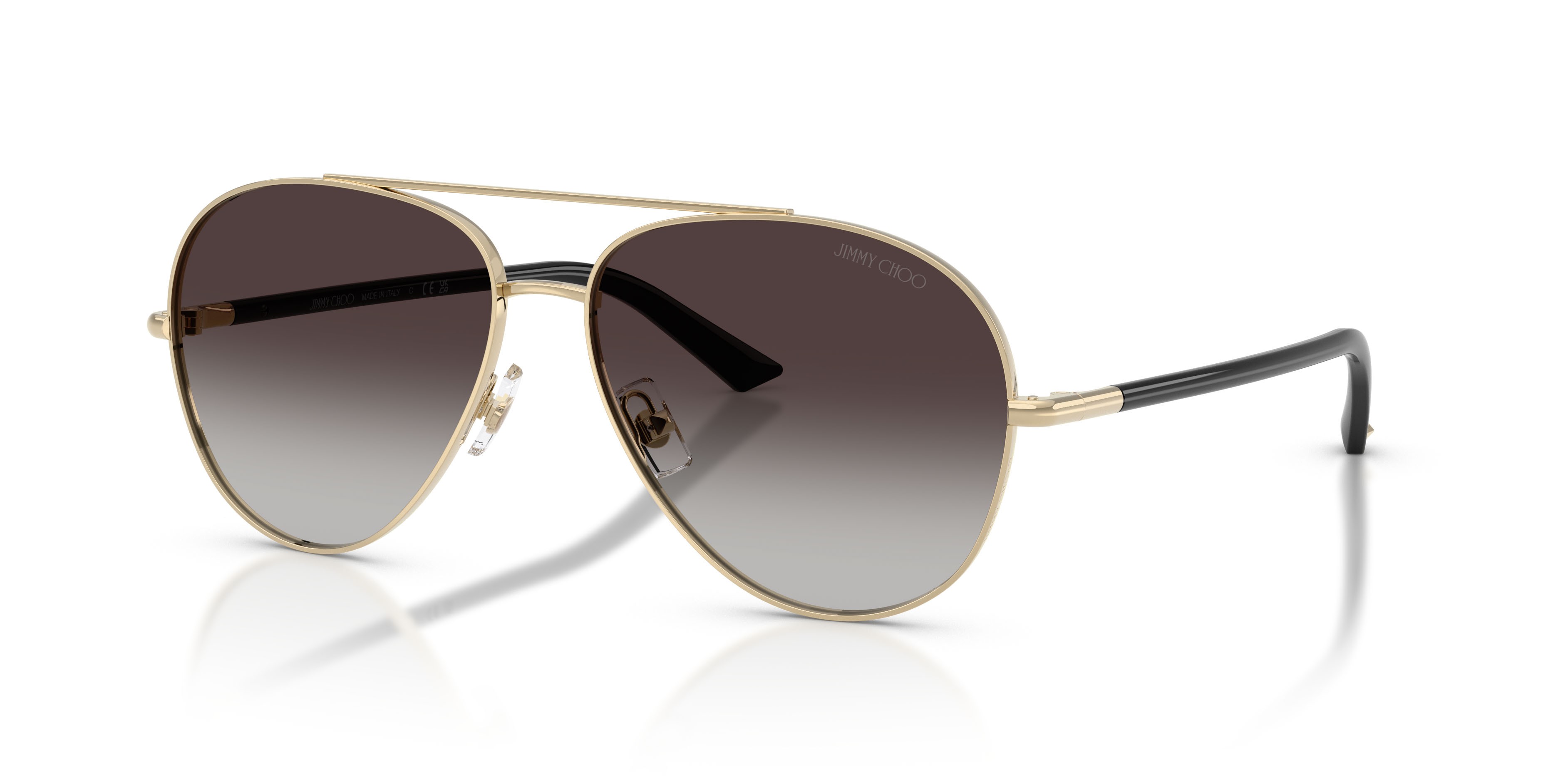 Occhiali da sole Jimmy Choo JC 4026 (30068G) colore oro pallido forma aviator lenti sfumato grigio
