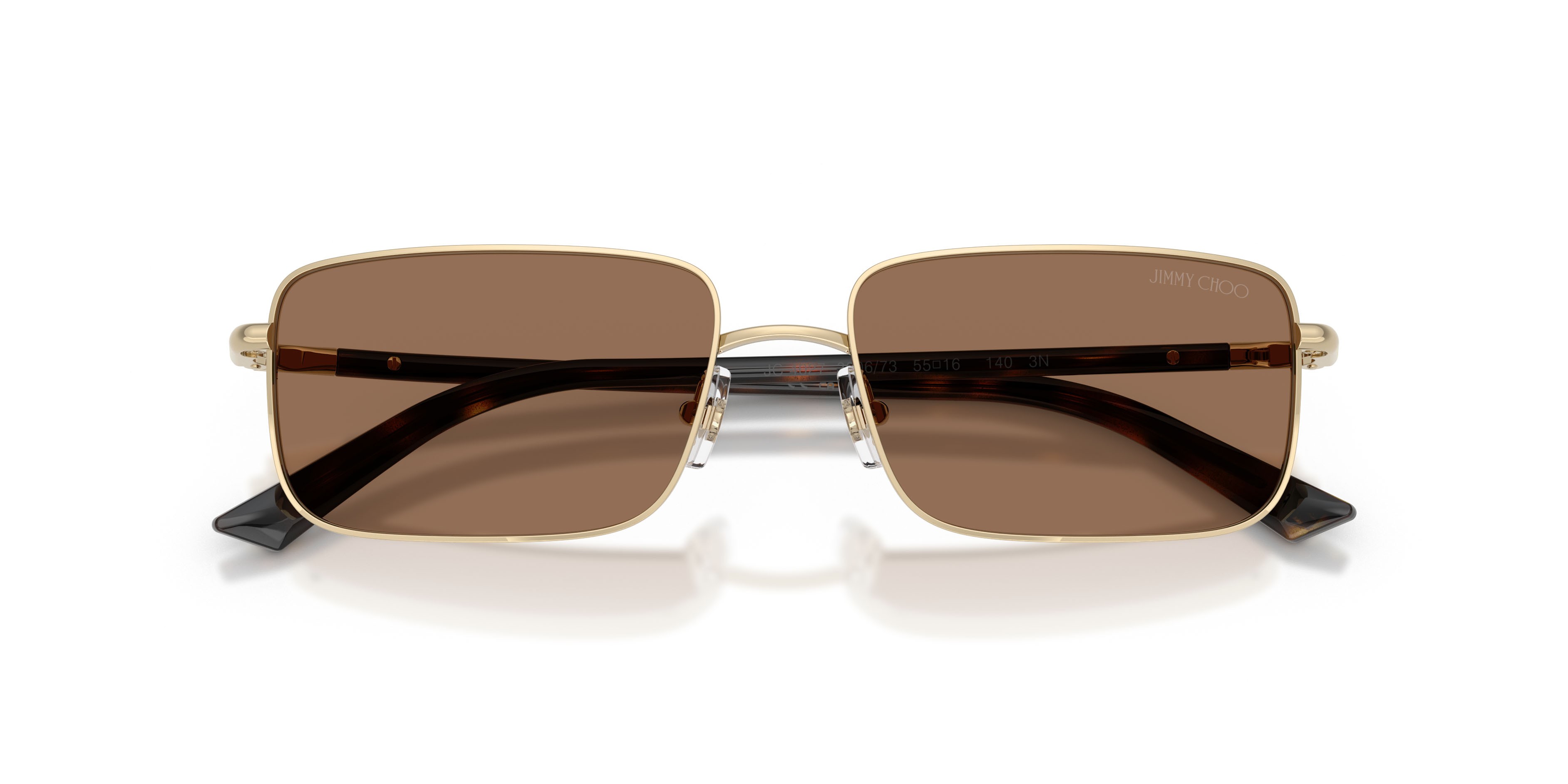 Occhiali da sole Jimmy Choo JC 4027 (300673) colore oro pallido forma rettangolare lenti marrone scuro