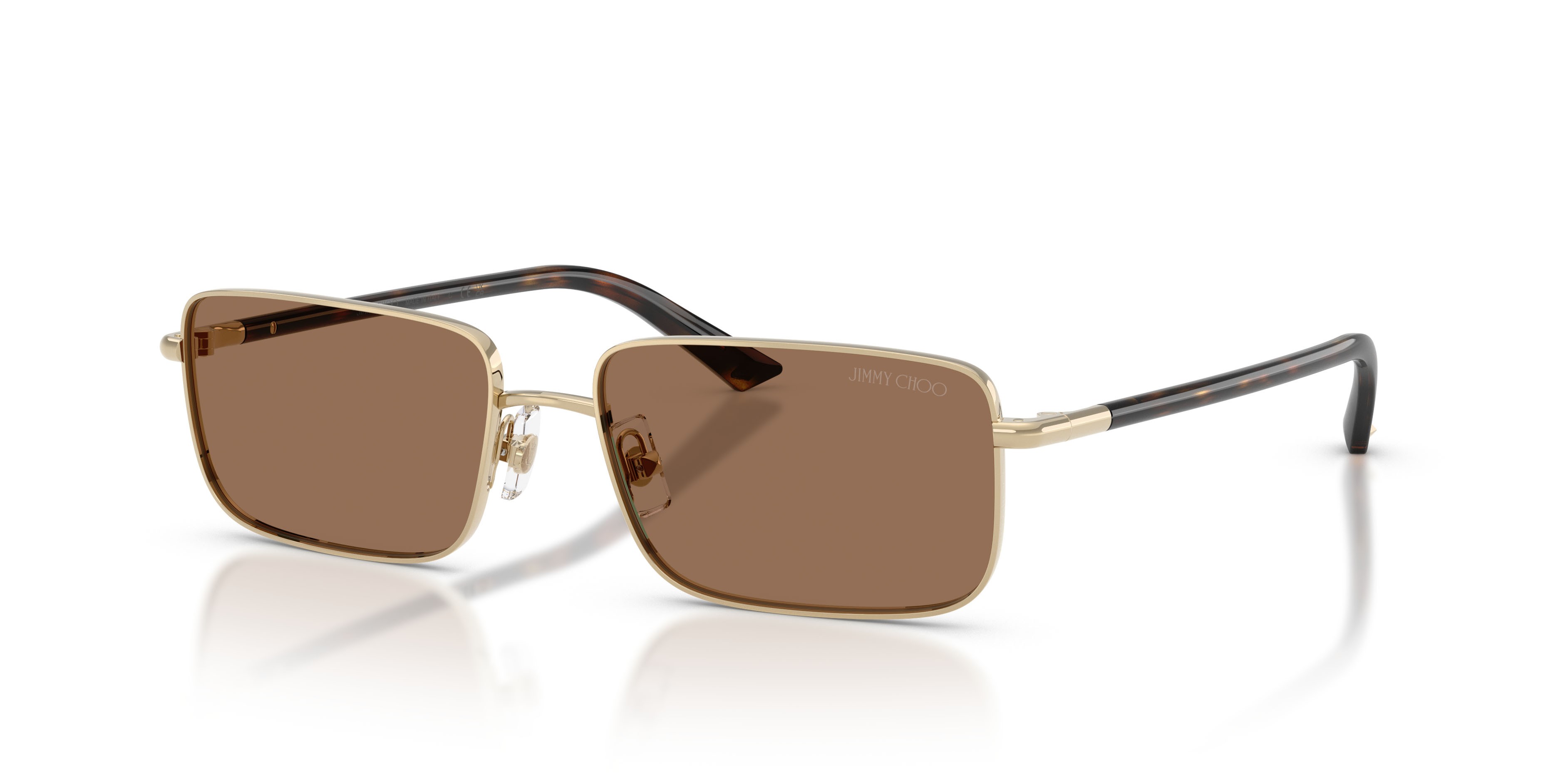 Occhiali da sole Jimmy Choo JC 4027 (300673) colore oro pallido forma rettangolare lenti marrone scuro