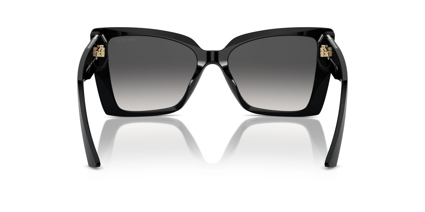 Sunglasses Jimmy Choo JC 5001B (50538G) color nero shape butterfly lenses grigio sfumato