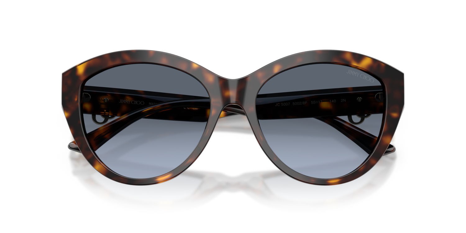 Occhiali da sole Jimmy Choo JC 5007 (50028F) colore havana forma pantos lenti blu sfumato