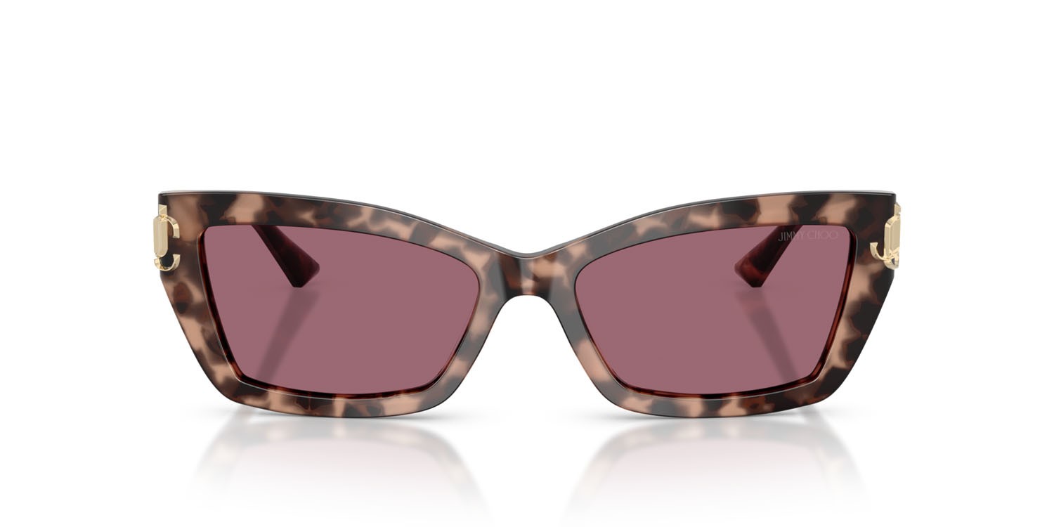 Occhiali da sole Jimmy Choo JC 5011U (50701A) colore havana rosa forma cat eye lenti viola