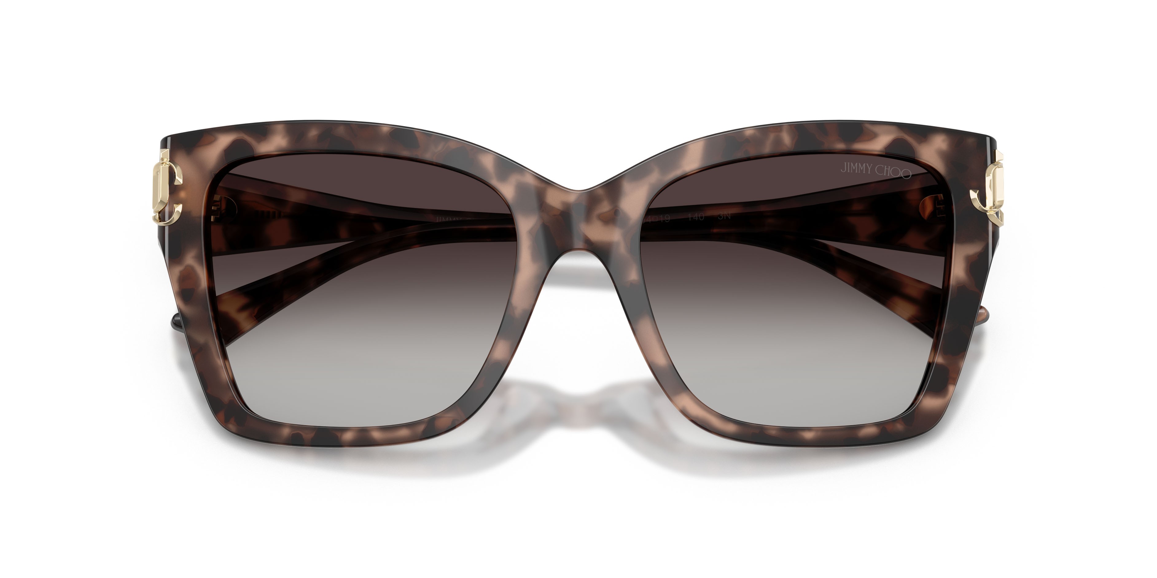 Occhiali da sole Jimmy Choo JC 5012 (50708G) colore havana rosa forma quadrato lenti sfumato grigio