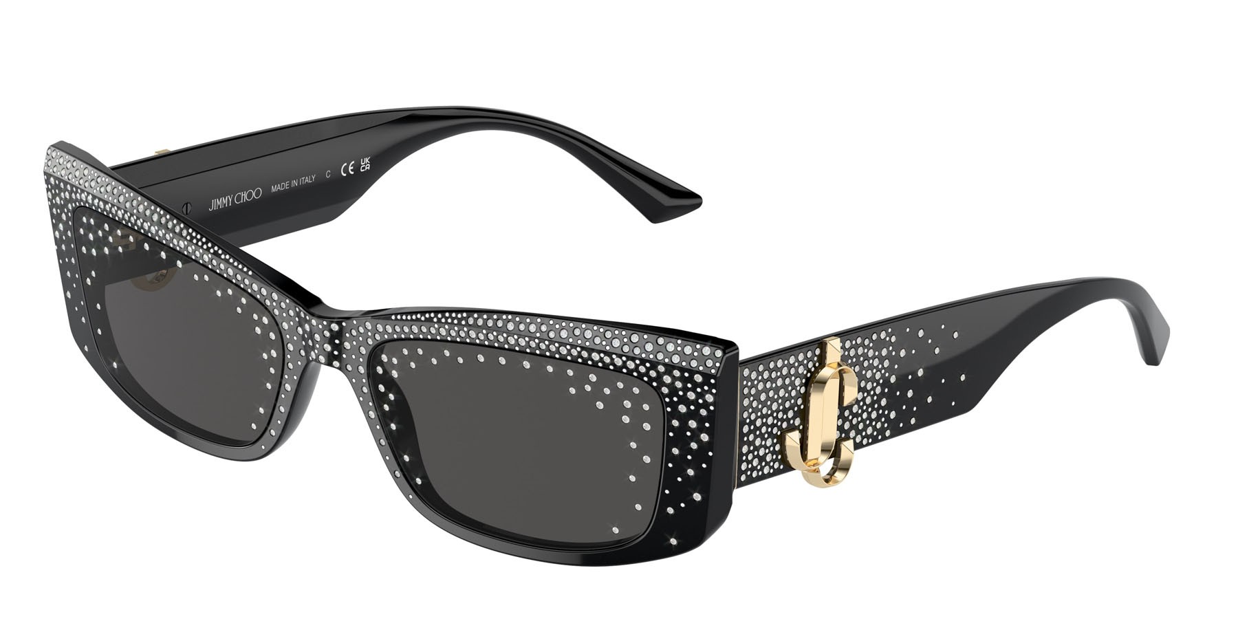 Occhiali da sole Jimmy Choo JC 5020B (505387) colore nero forma quadrato lenti grigio scuro