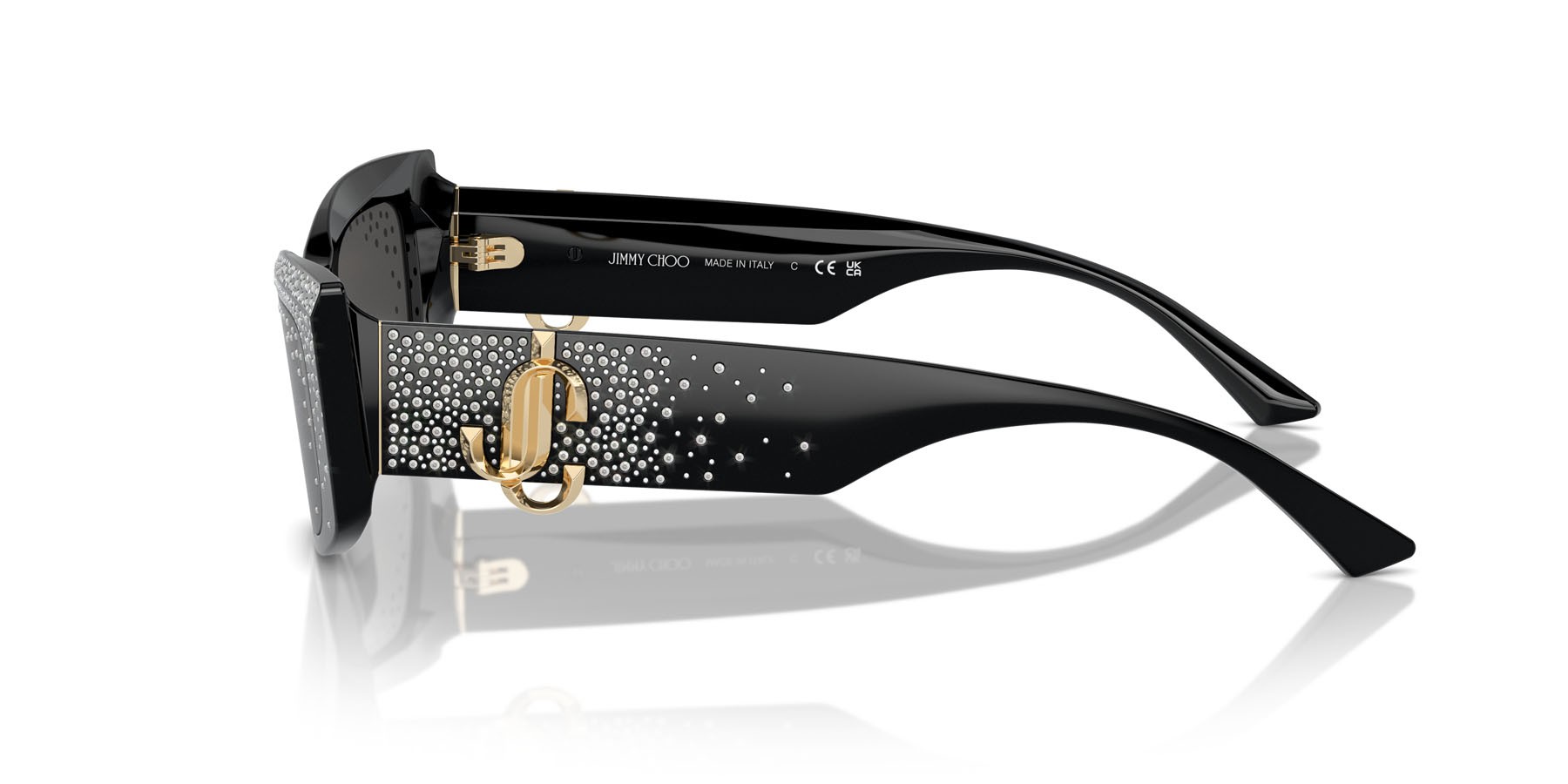 Occhiali da sole Jimmy Choo JC 5020B (505387) colore nero forma quadrato lenti grigio scuro