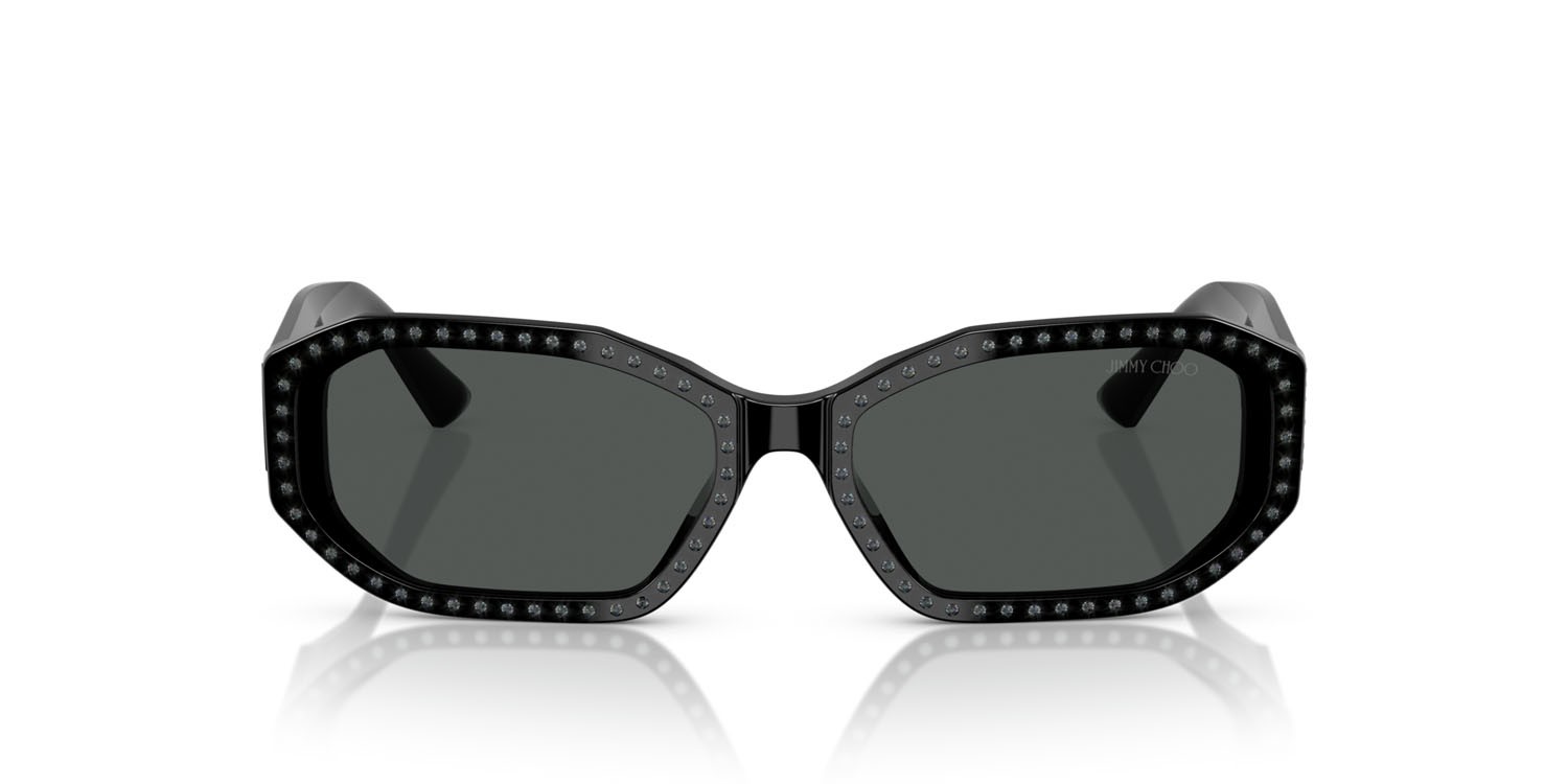Occhiali da sole Jimmy Choo JC 5021BU (500087) colore nero/argento notte forma ovale lenti grigio scuro