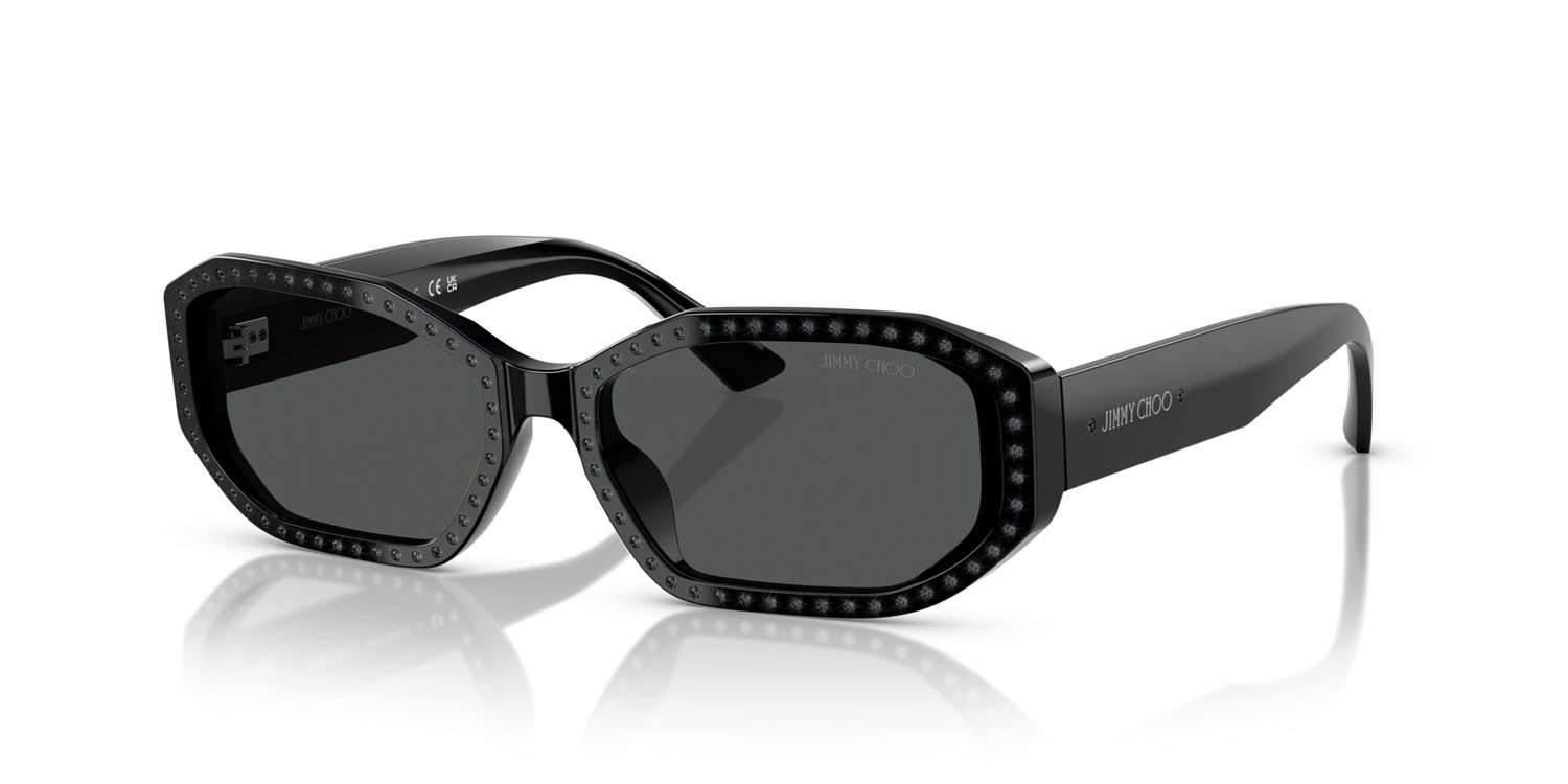 Occhiali da sole Jimmy Choo JC 5021BU (500087) colore nero/argento notte forma ovale lenti grigio scuro
