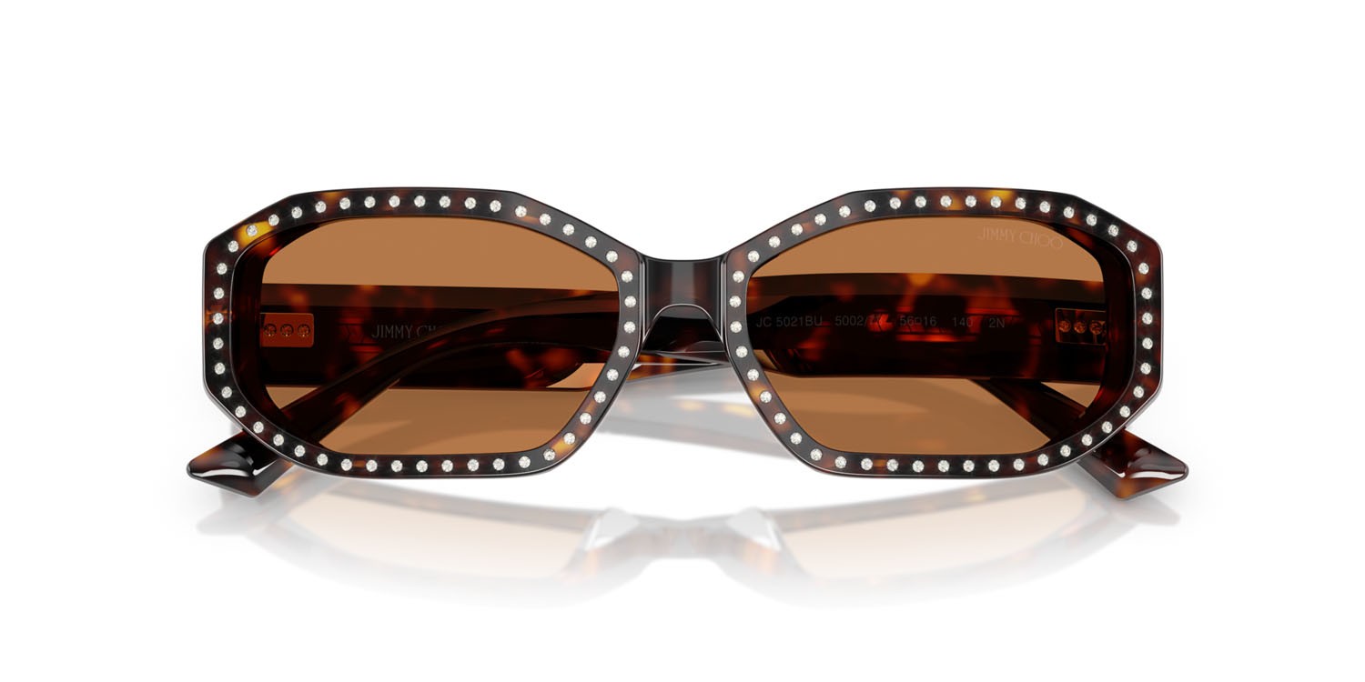 Occhiali da sole Jimmy Choo JC 5021BU (500273) colore havana/argento sfumato forma ovale lenti marrone