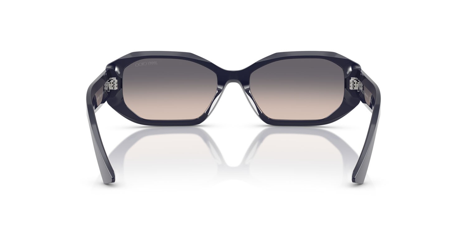 Sunglasses Jimmy Choo JC 5021BU (5016V6) color blu/argento notte shape oval lenses trasparente sfumato blu specchiato argento