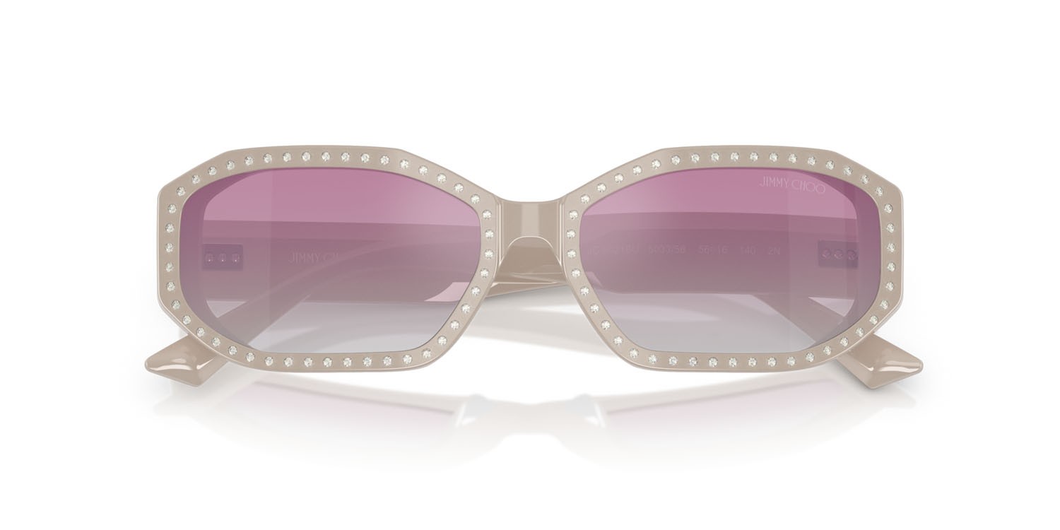 Occhiali da sole Jimmy Choo JC 5021BU (503358) colore grigio cenere/argento sfumato forma ovale lenti gradient fuxia mirror silver