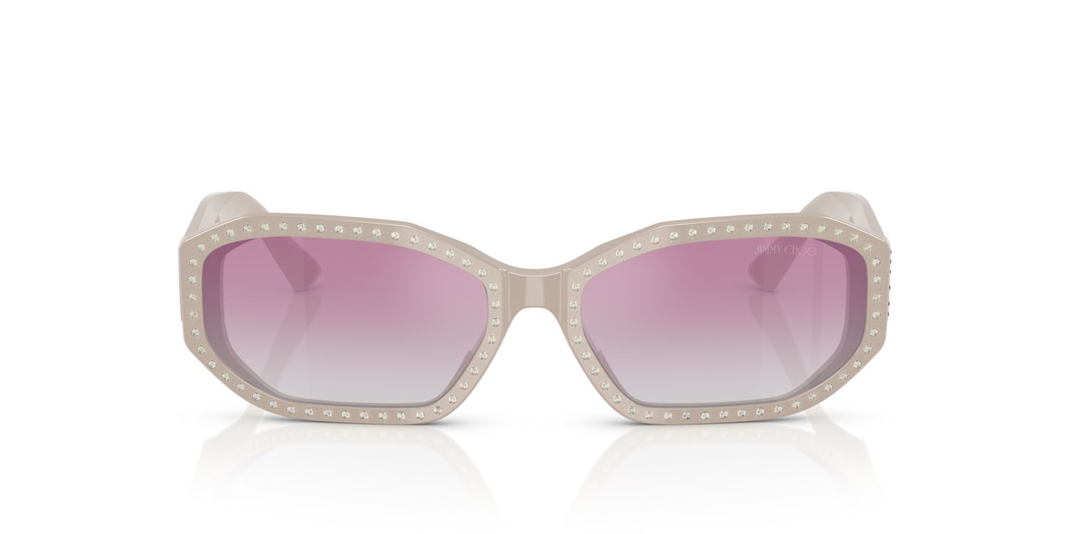 Occhiali da sole Jimmy Choo JC 5021BU (503358) colore grigio cenere/argento sfumato forma ovale lenti gradient fuxia mirror silver