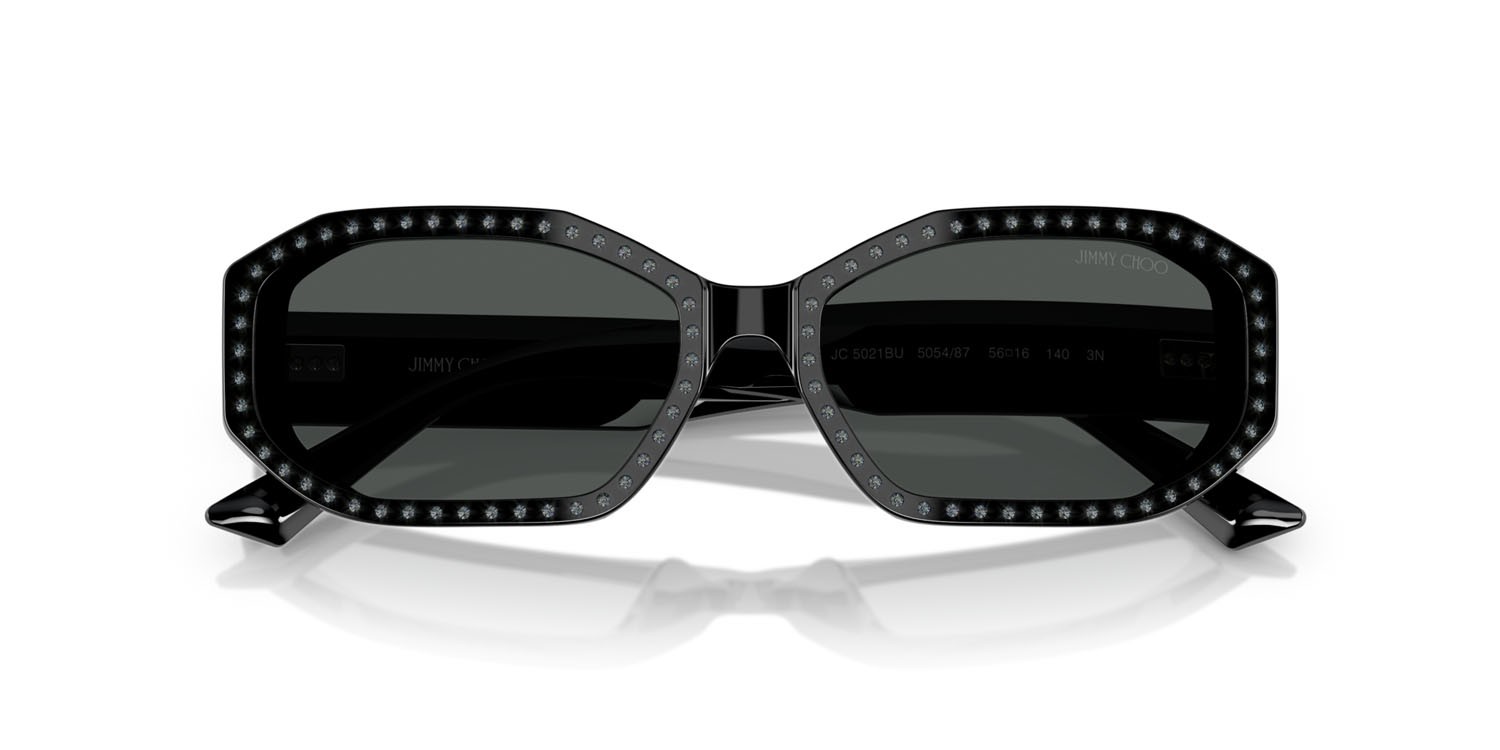 Occhiali da sole Jimmy Choo JC 5021BU (505487) colore nero/argento notte forma ovale lenti grigio scuro