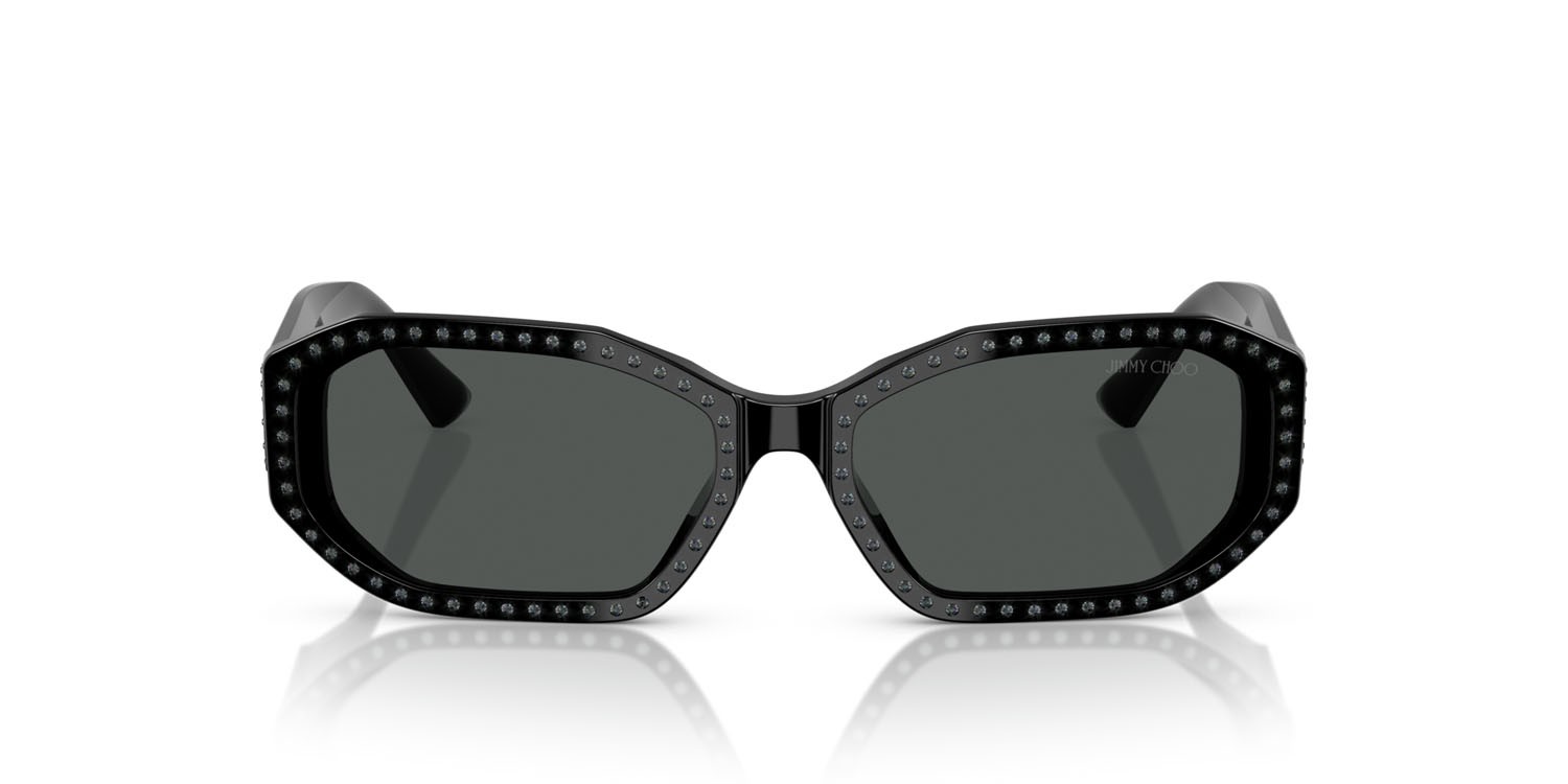 Occhiali da sole Jimmy Choo JC 5021BU (505487) colore nero/argento notte forma ovale lenti grigio scuro
