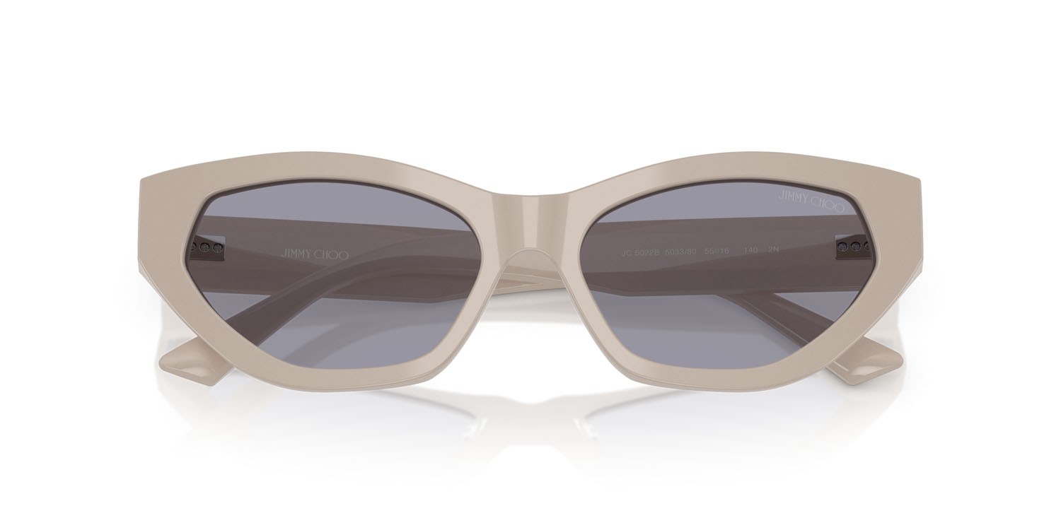 Occhiali da sole Jimmy Choo JC 5022B (503380) colore cenere forma cat eye lenti blu