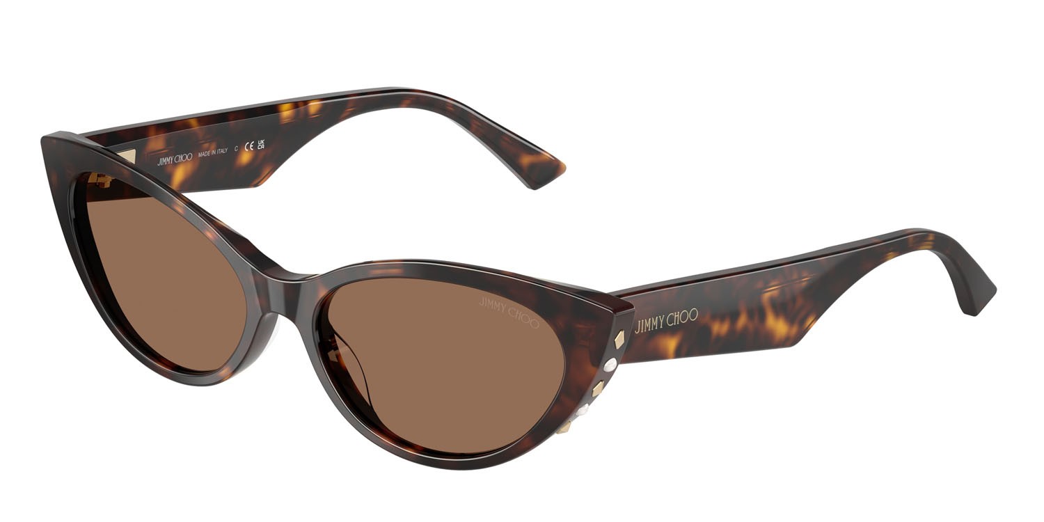 Occhiali da sole Jimmy Choo JC 5023H (500273) colore havana forma cat eye lenti marrone scuro