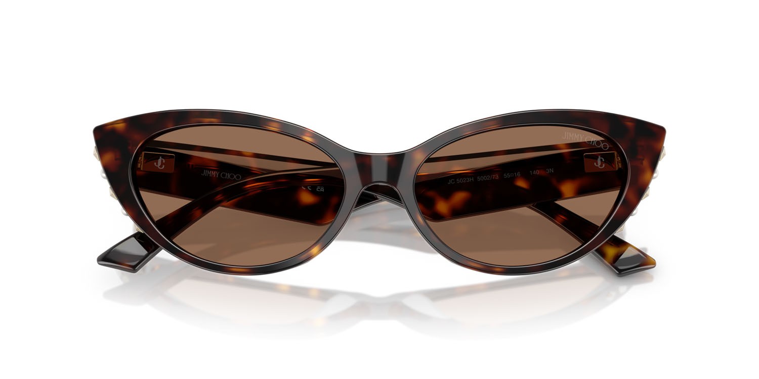 Occhiali da sole Jimmy Choo JC 5023H (500273) colore havana forma cat eye lenti marrone scuro