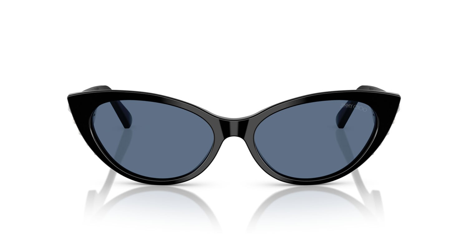 Occhiali da sole Jimmy Choo JC 5023H (501780) colore nero forma cat eye lenti blu