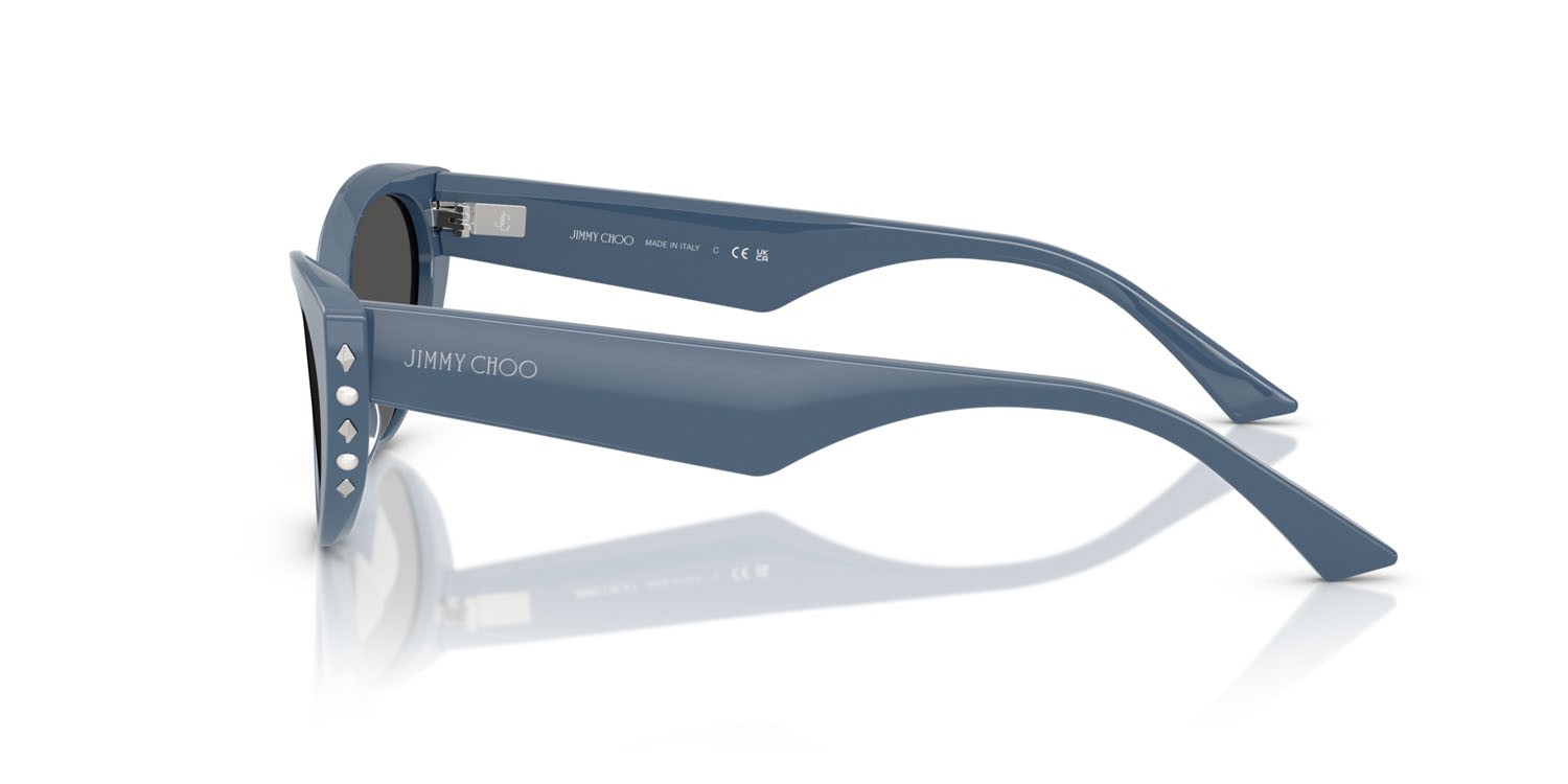 Occhiali da sole Jimmy Choo JC 5023H (502087) colore blu forma cat eye lenti grigio scuro